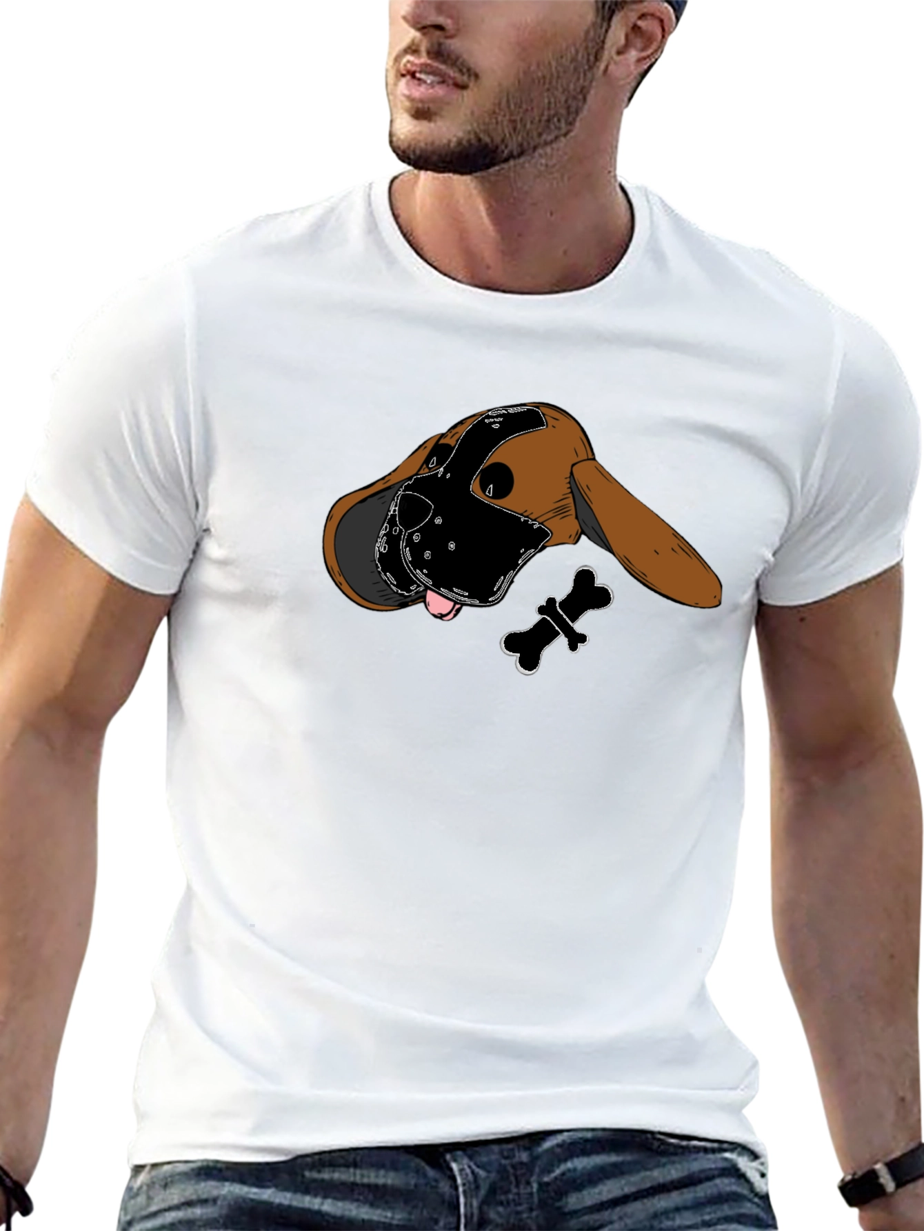 Dog in Mask Graphic T-Shirt