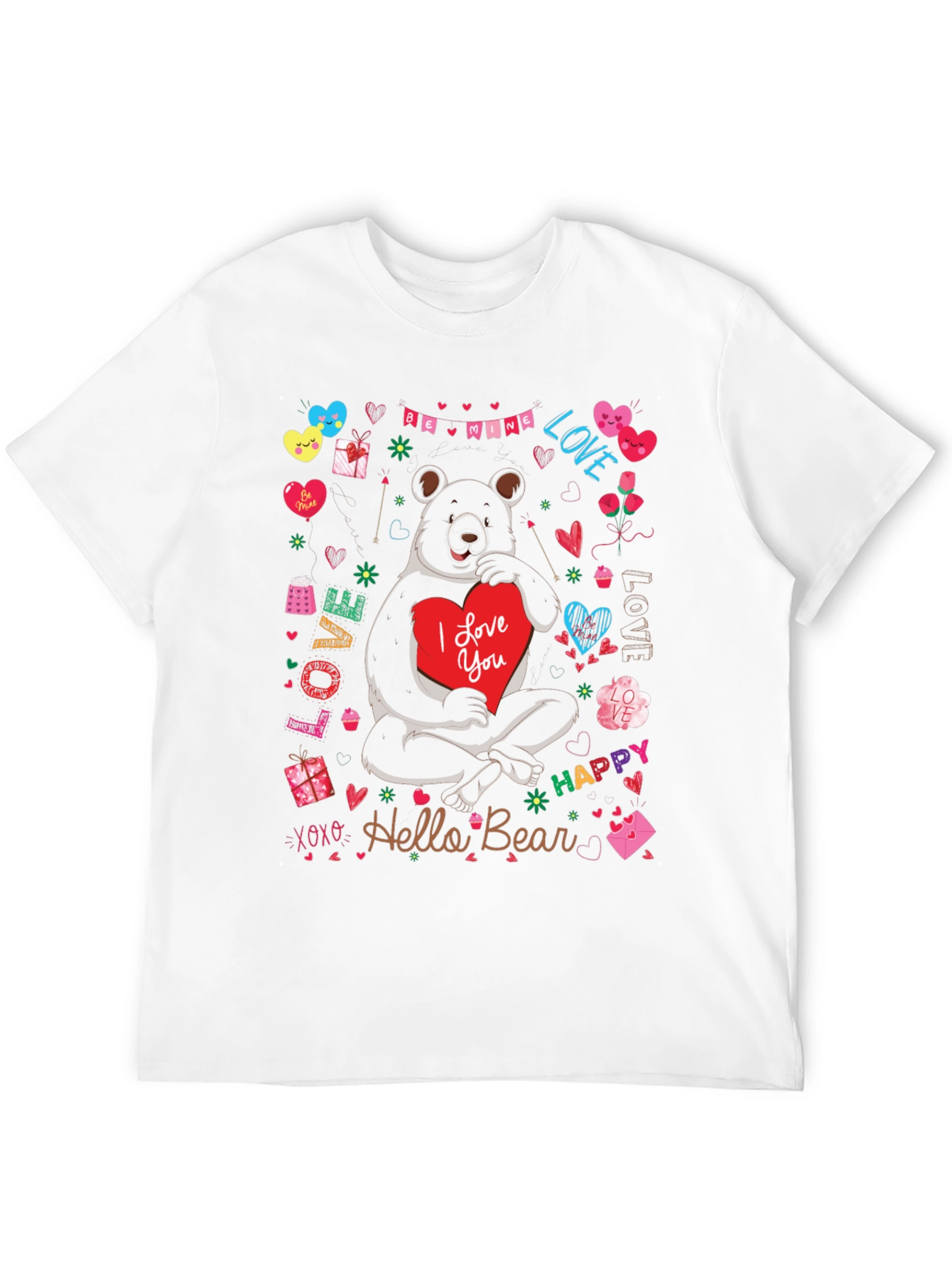 Valentines Day Bear Graphic Tee - Hello Bear!
