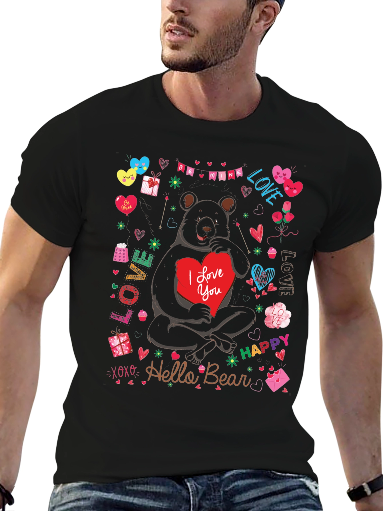 Valentines Day Bear Graphic Tee - Hello Bear!