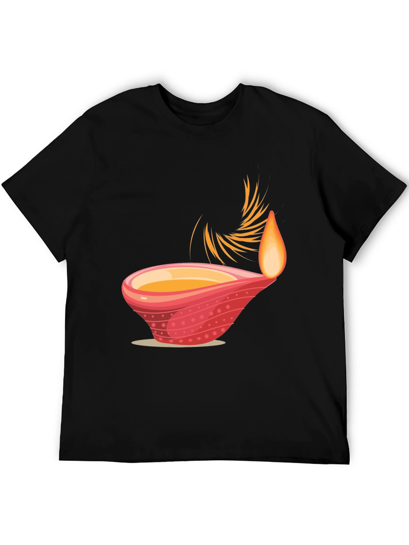 Diwali Inspired Graphic Tee - Black Cotton Blend