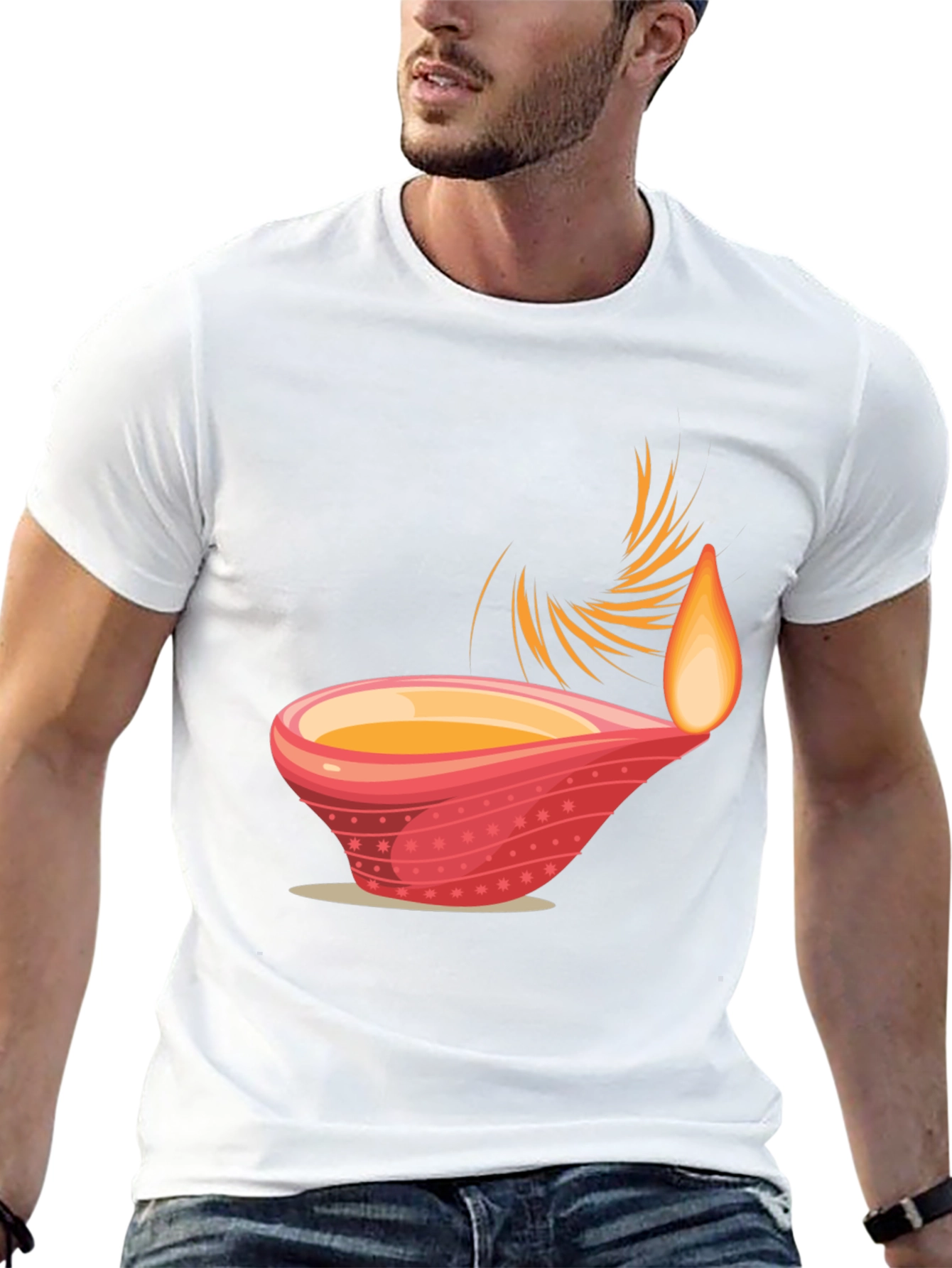 Diwali Inspired Graphic Tee - Black Cotton Blend