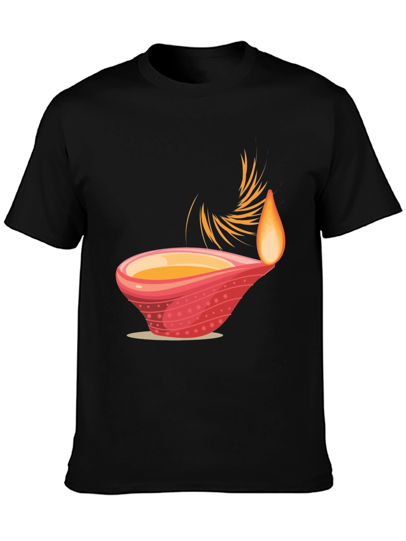 Diwali Inspired Graphic Tee - Black Cotton Blend