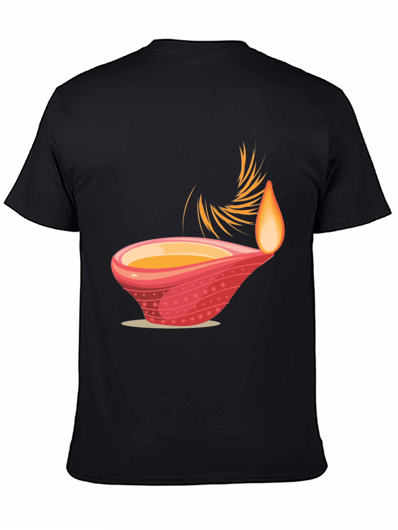 Diwali Inspired Graphic Tee - Black Cotton Blend