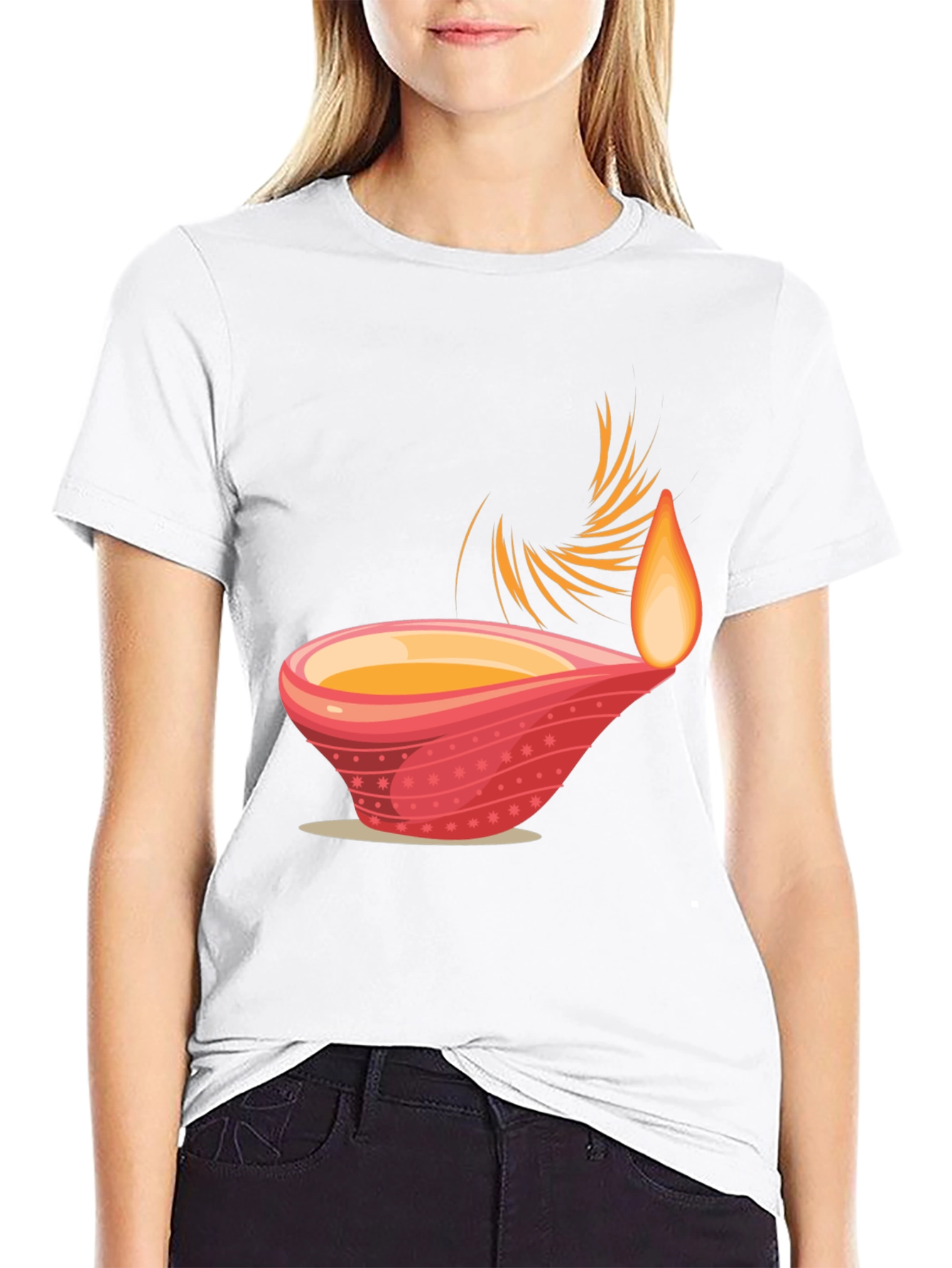 Diwali Inspired Graphic Tee - Black Cotton Blend