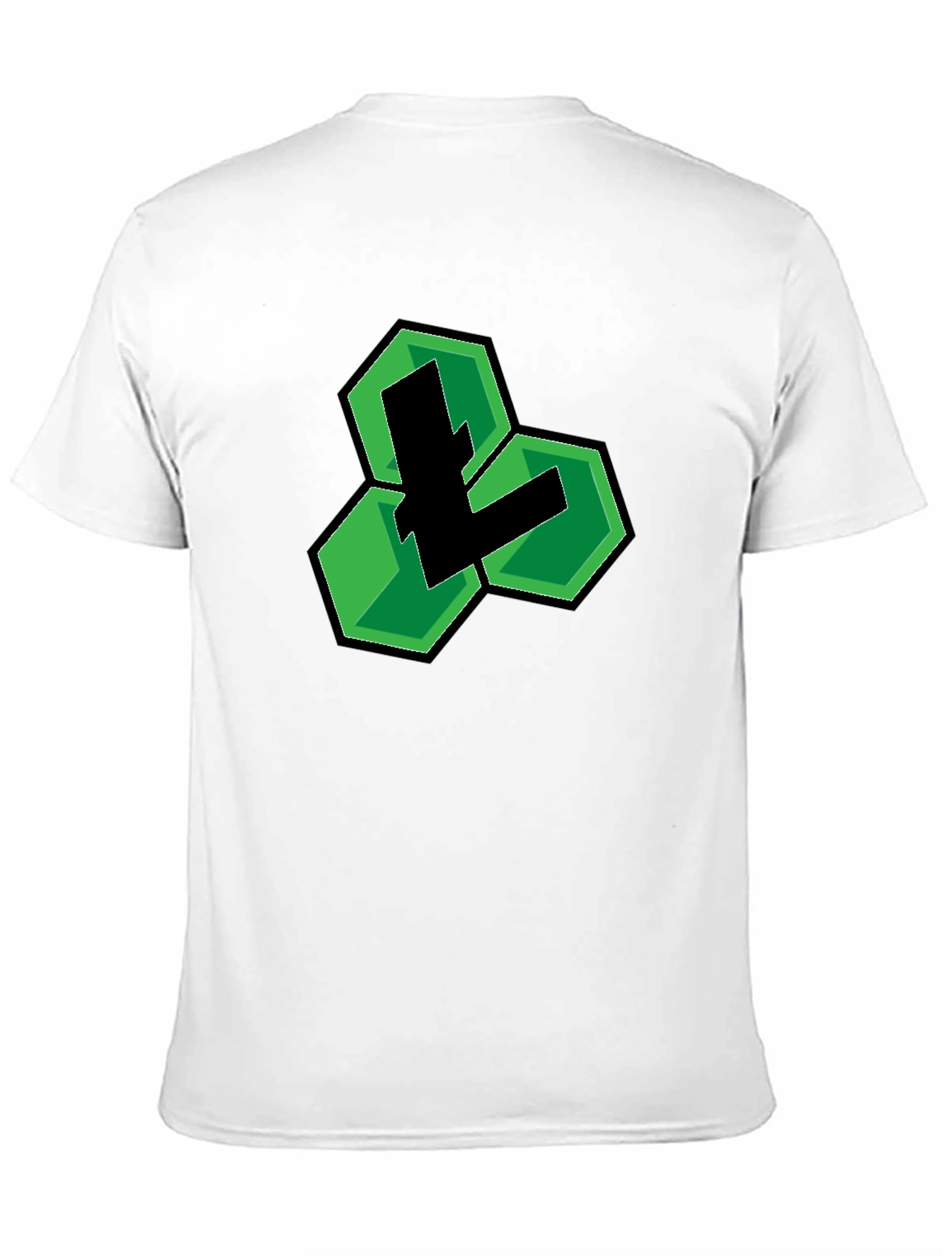 Black T-Shirt with Green Hexagon Logo