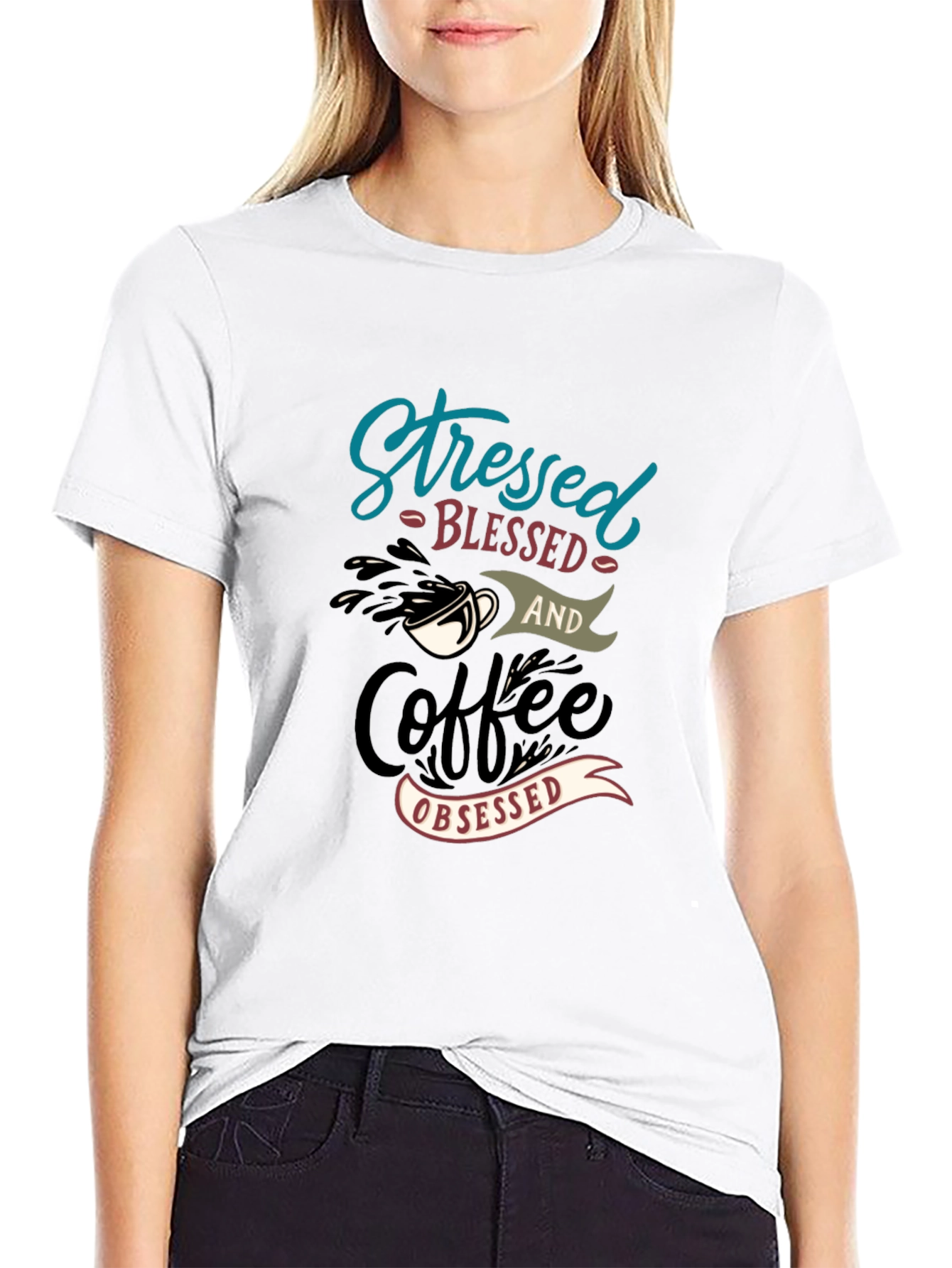 Stressed Blessed Coffee Obsessed T-Shirt
