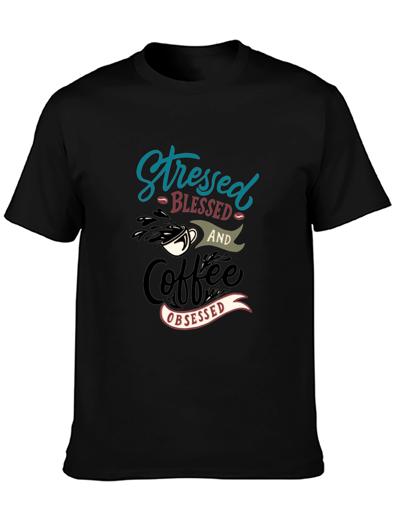 Stressed Blessed Coffee Obsessed T-Shirt