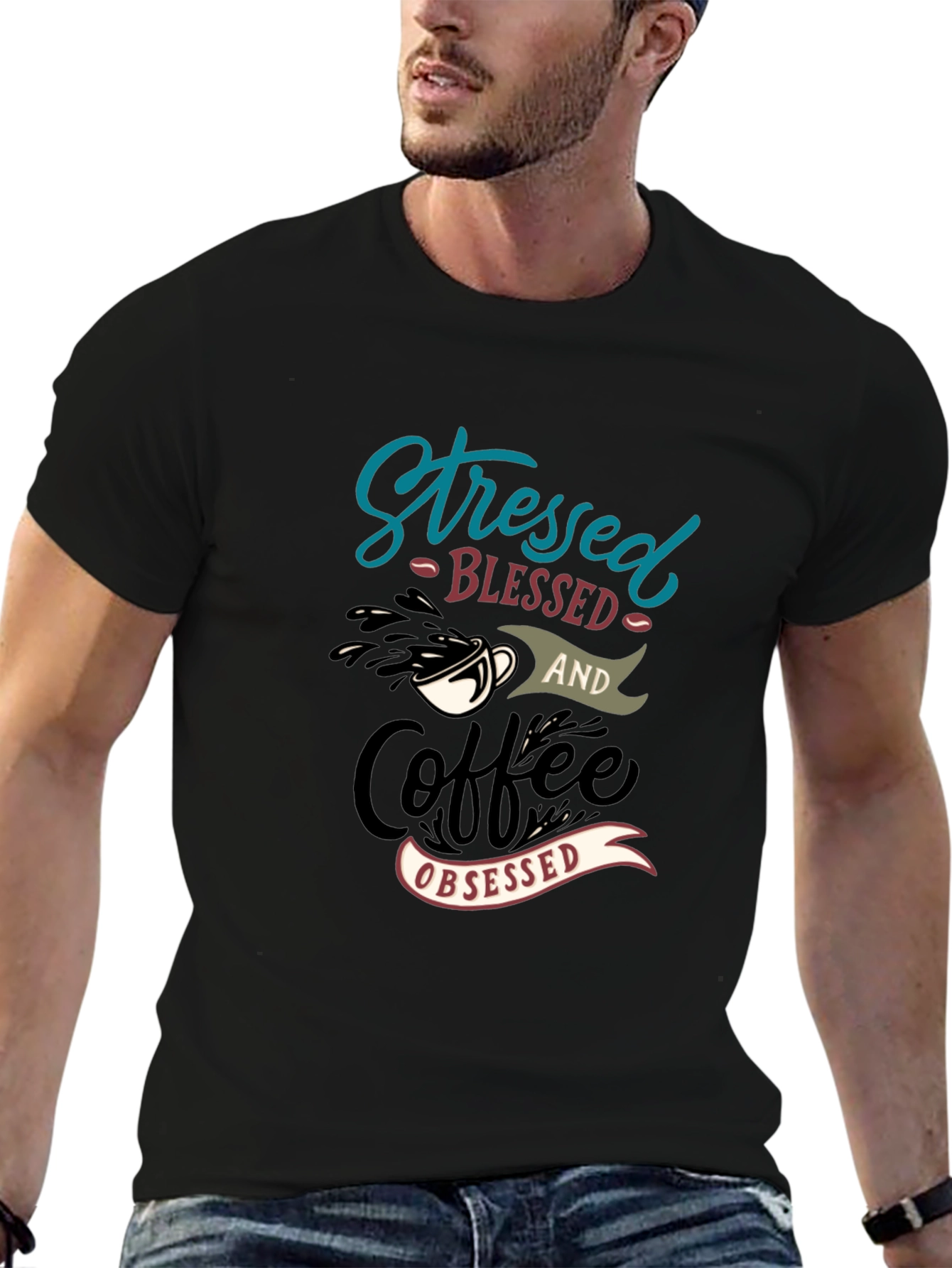 Stressed Blessed Coffee Obsessed T-Shirt