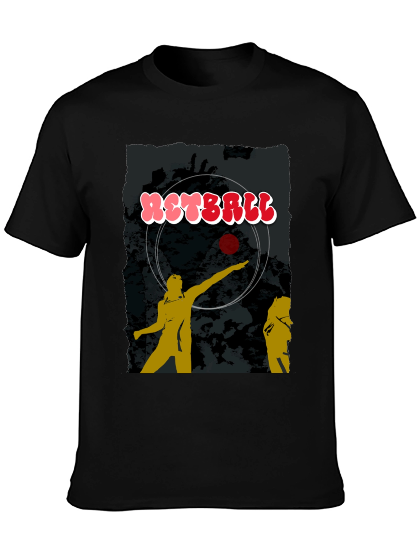 Netball Graphic T-Shirt - Black Cotton Tee
