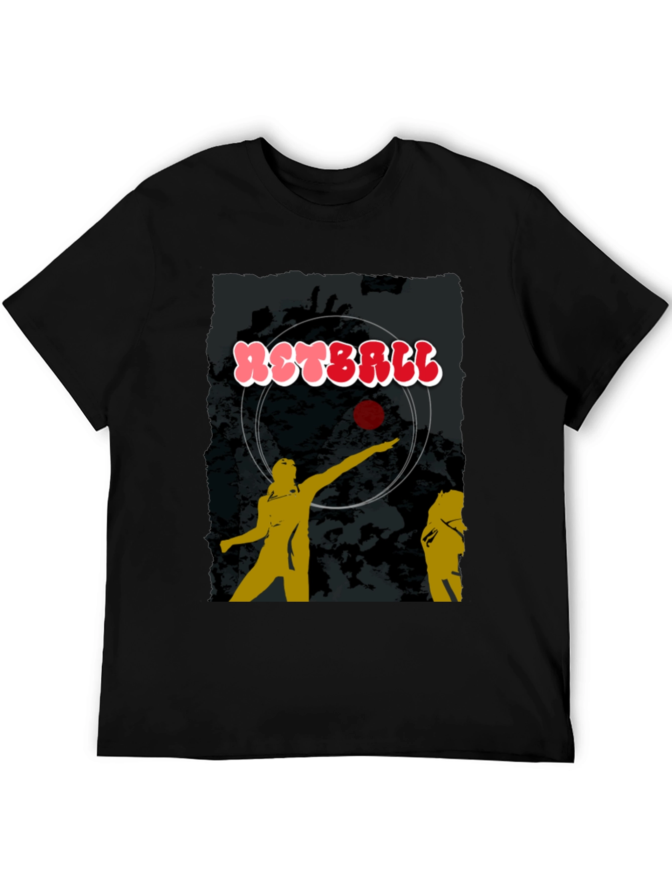 Netball Graphic T-Shirt - Black Cotton Tee