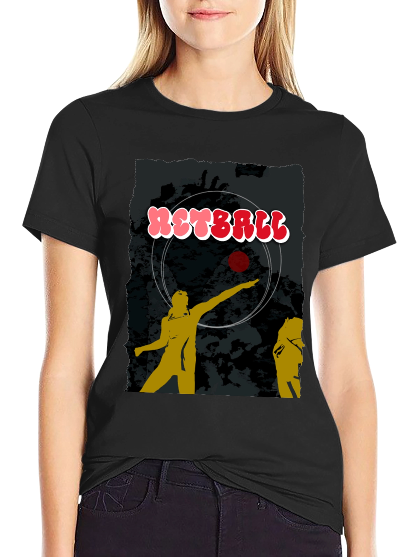 Netball Graphic T-Shirt - Black Cotton Tee