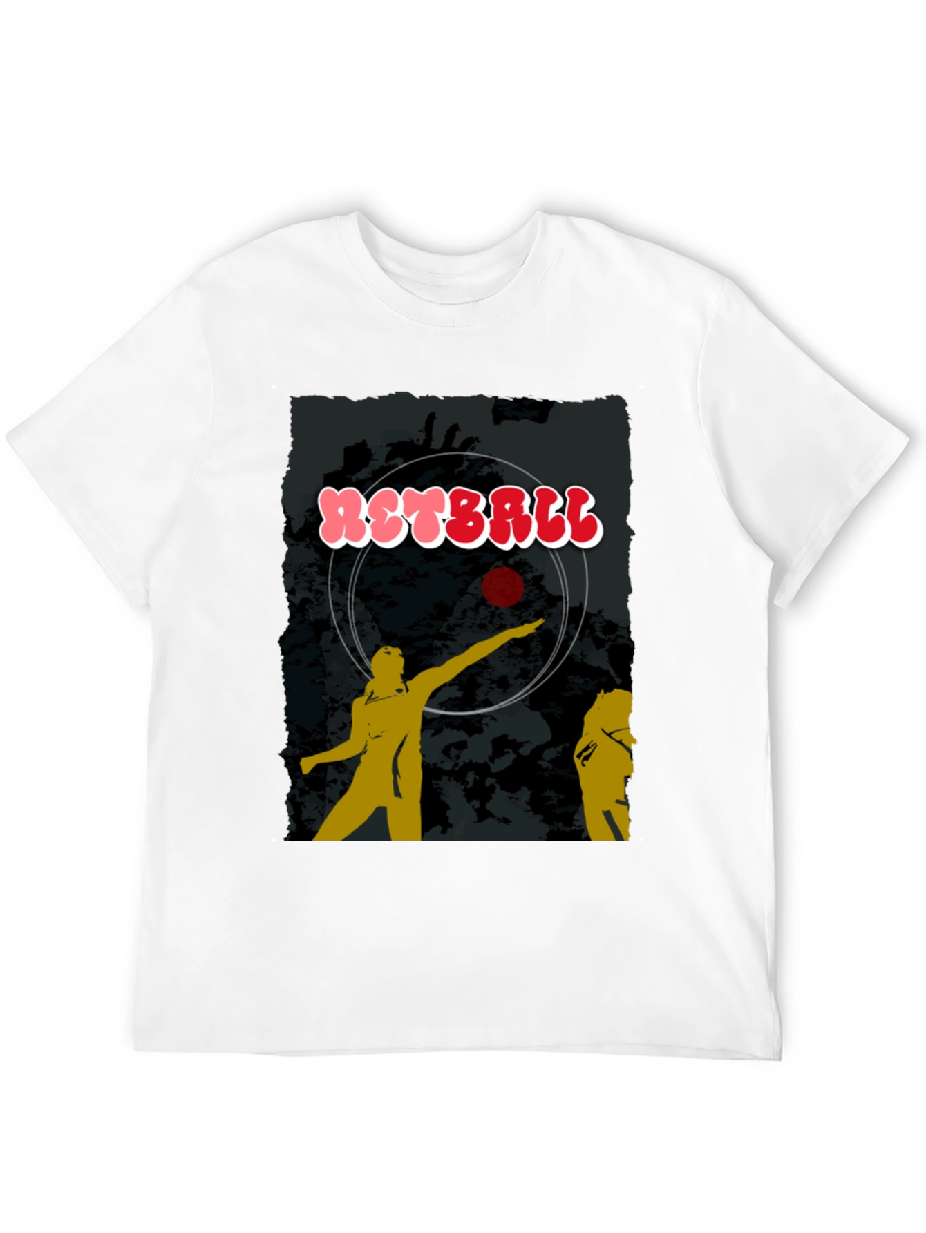Netball Graphic T-Shirt - Black Cotton Tee