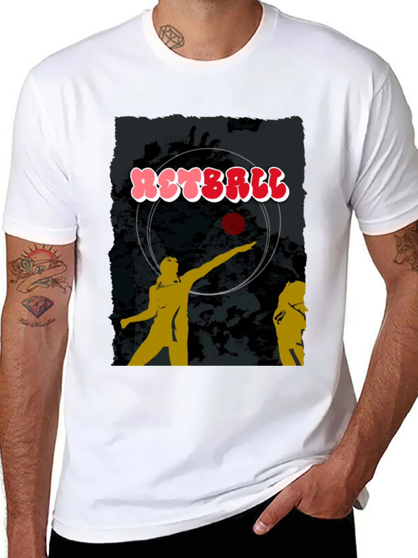 Netball Graphic T-Shirt - Black Cotton Tee