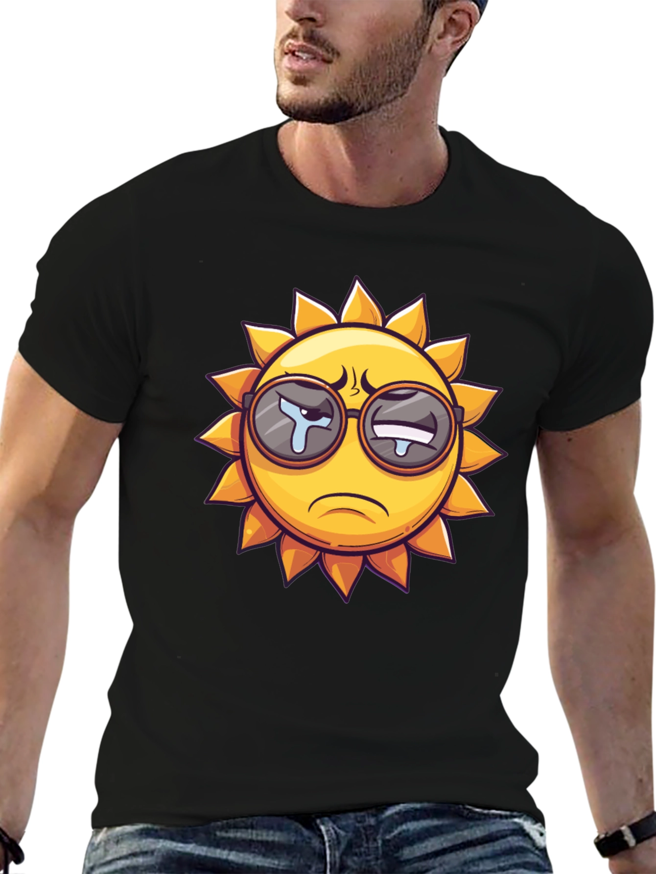 Sad Sun Graphic T-Shirt