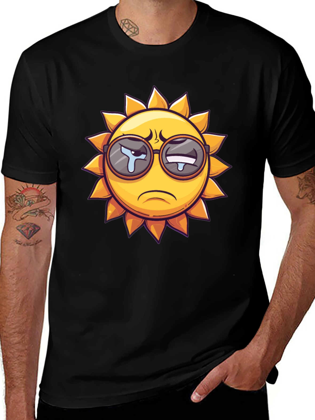 Sad Sun Graphic T-Shirt