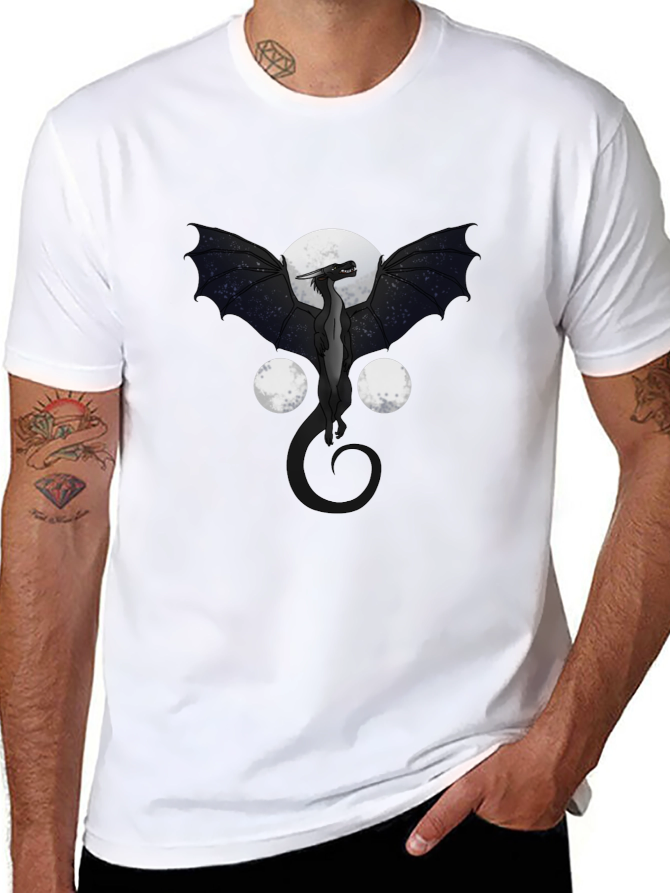 Dragon Moon T-Shirt - Graphic Print