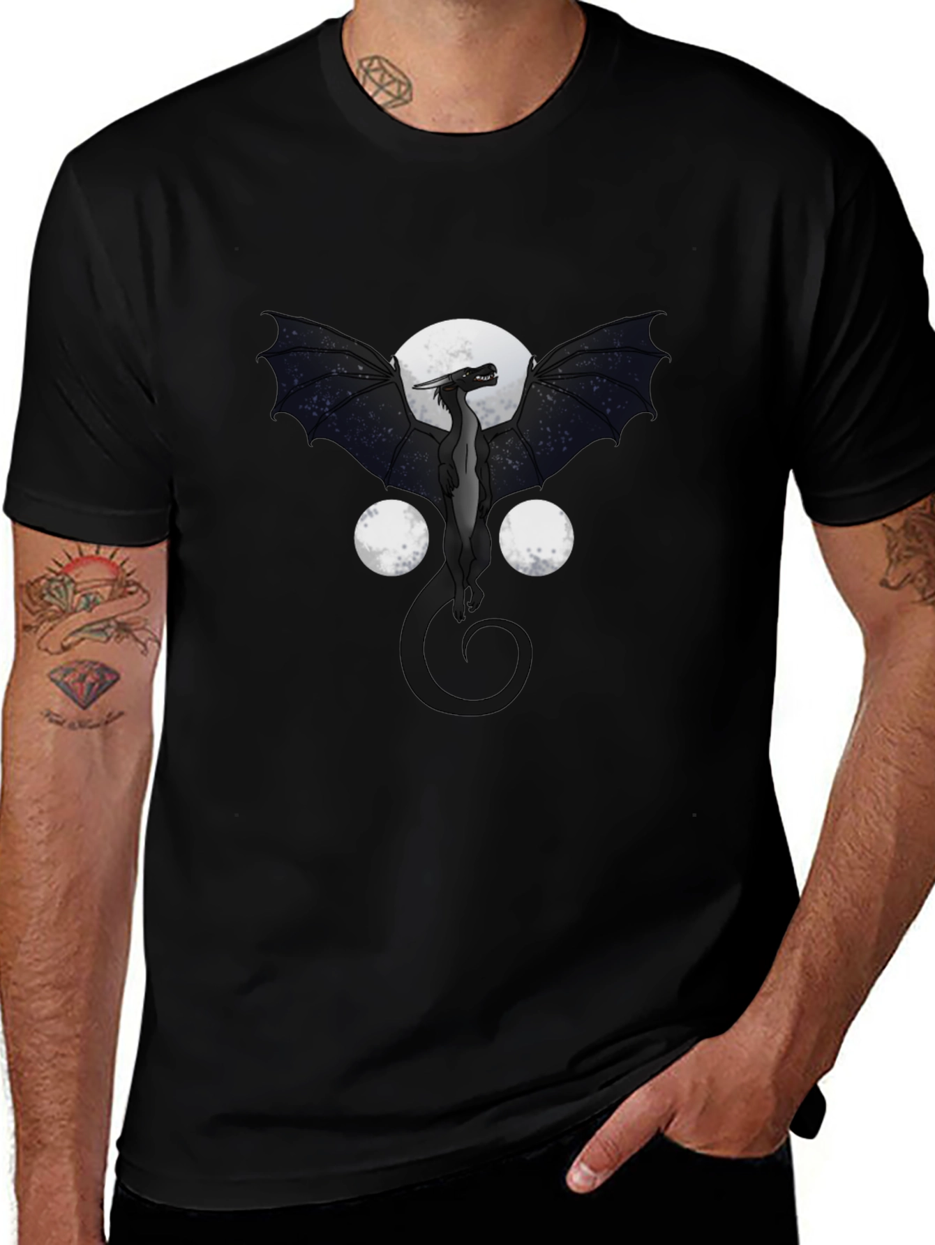 Dragon Moon T-Shirt - Graphic Print