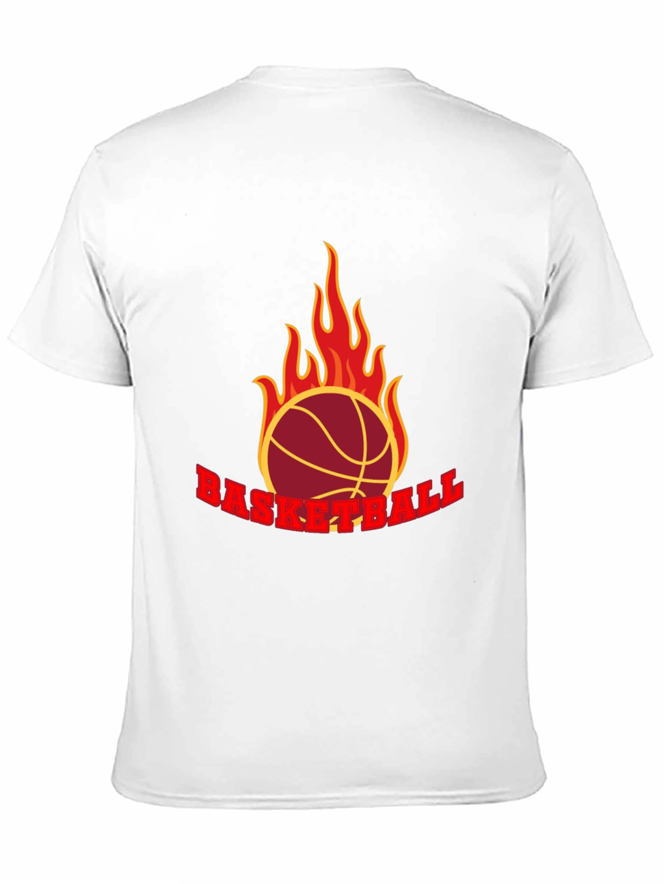 Flaming Basketball Graphic T-Shirt - Black