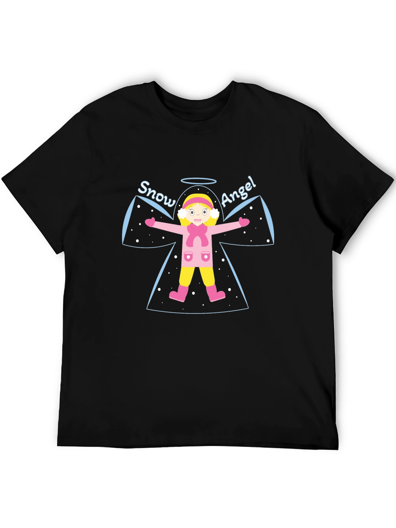 Snow Angel Graphic Tee - Black Cotton Blend