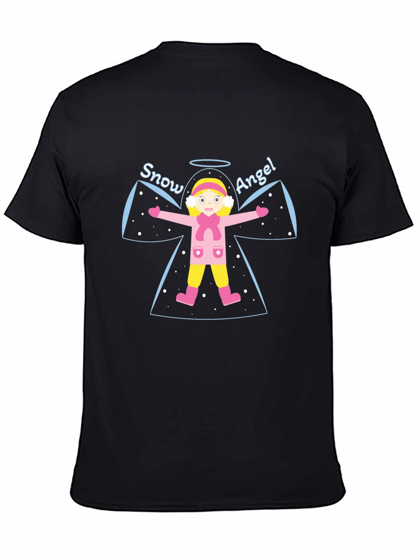 Snow Angel Graphic Tee - Black Cotton Blend