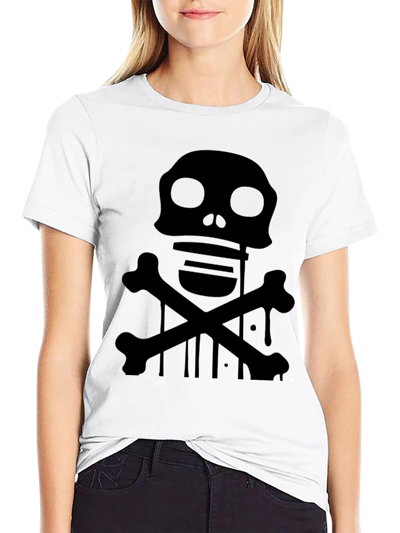 Skull & Crossbones Graphic T-Shirt - Black