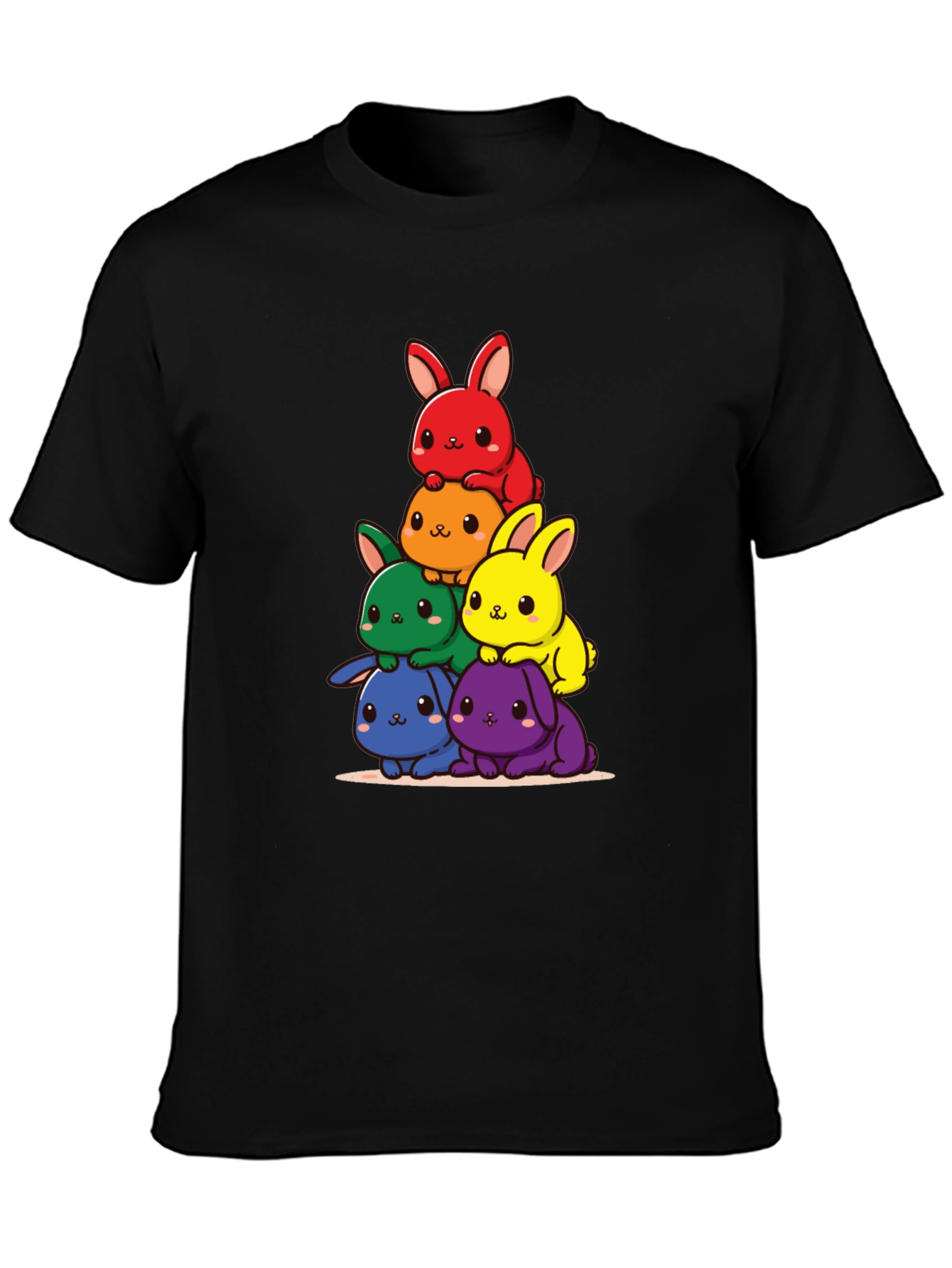 Rainbow Bunny Stack Graphic Tee