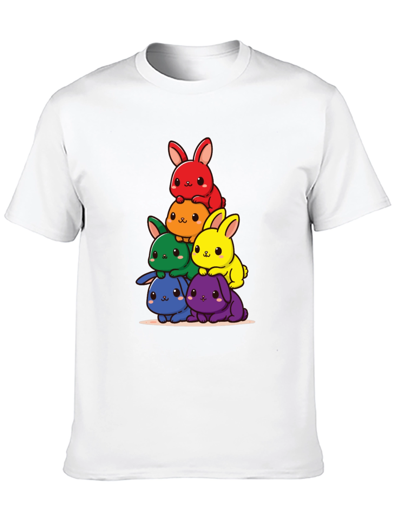 Rainbow Bunny Stack Graphic Tee