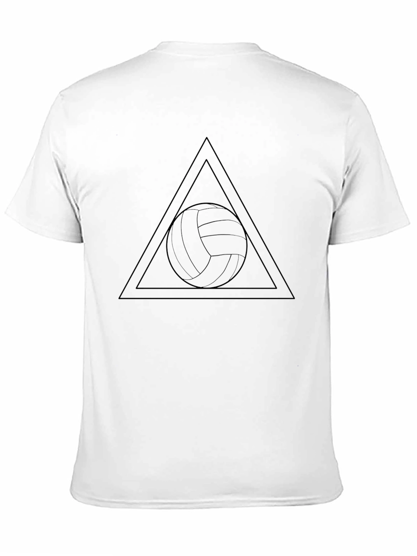 Volleyball Triangle Graphic Tee - Black Cotton Blend