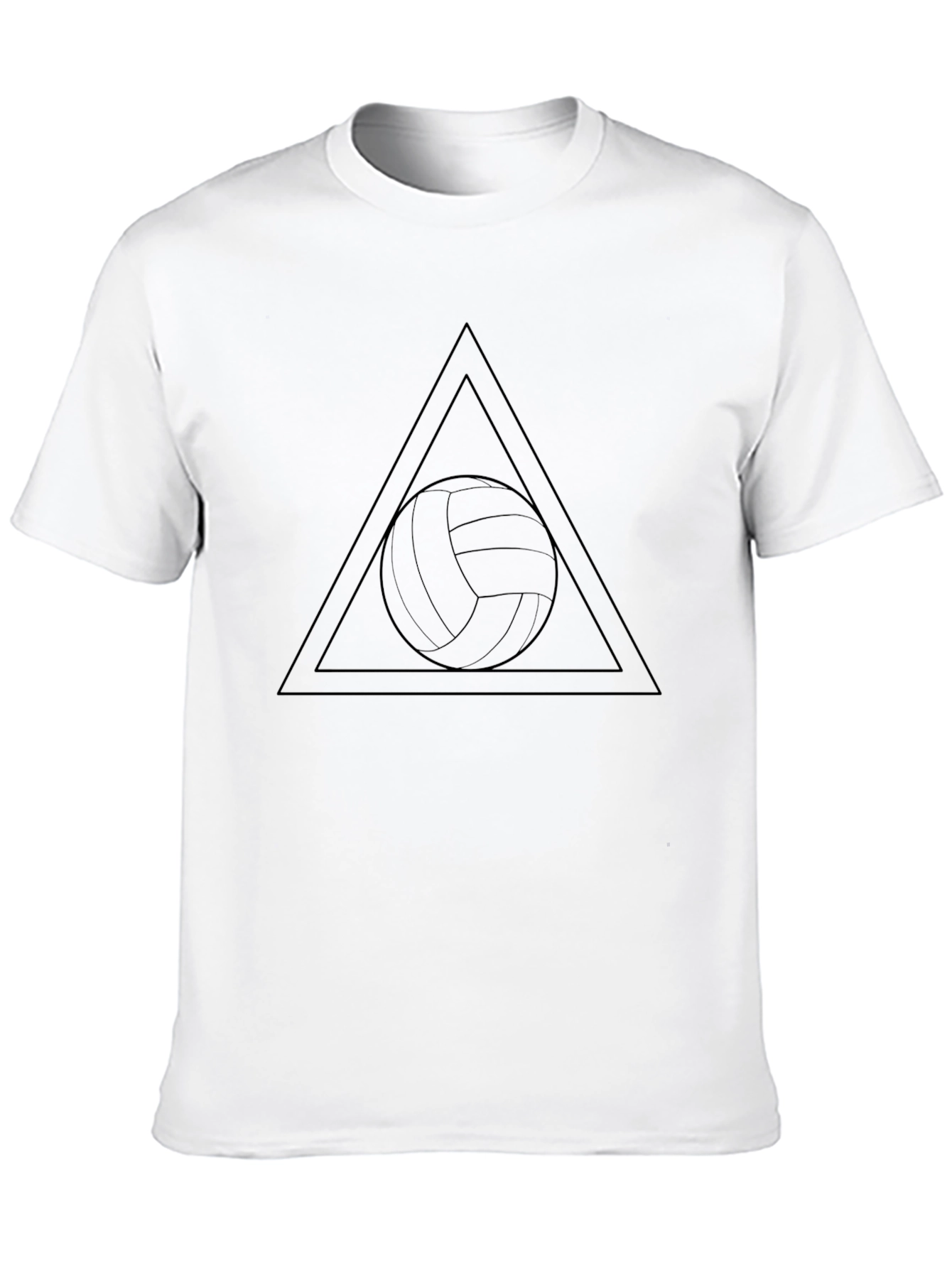 Volleyball Triangle Graphic Tee - Black Cotton Blend