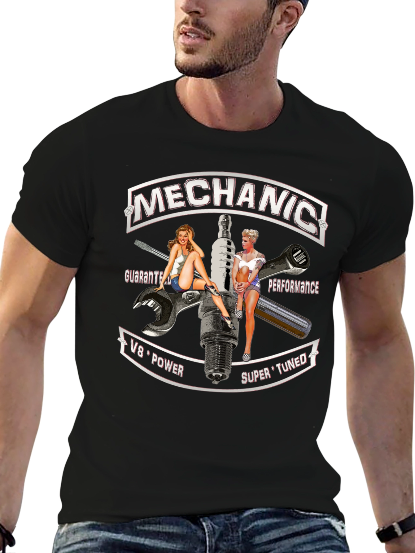 Mechanic Pin-Up Girl T-Shirt