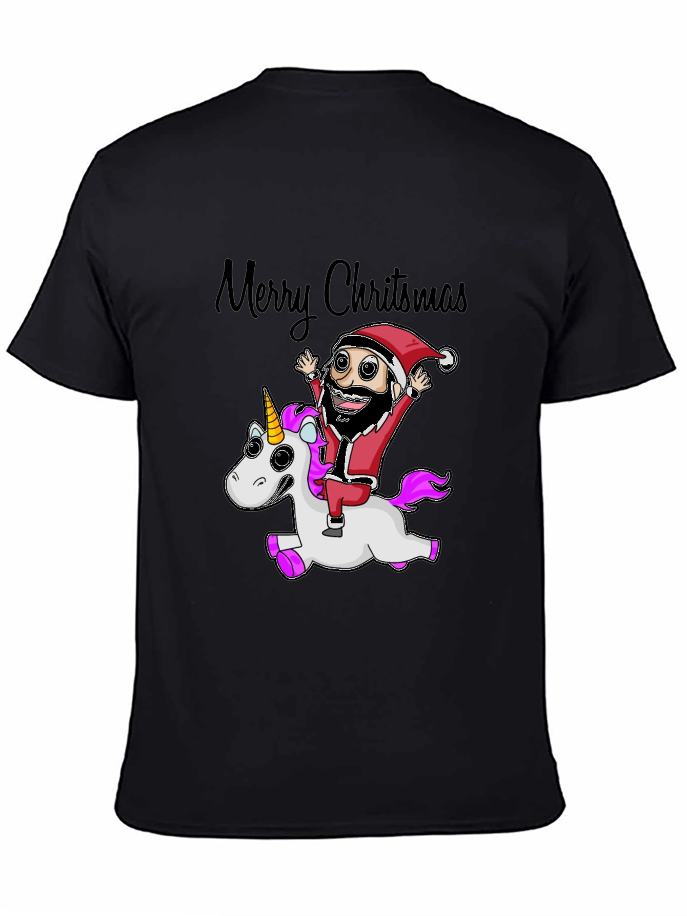 Merry Christmas Santa Riding Unicorn T-Shirt