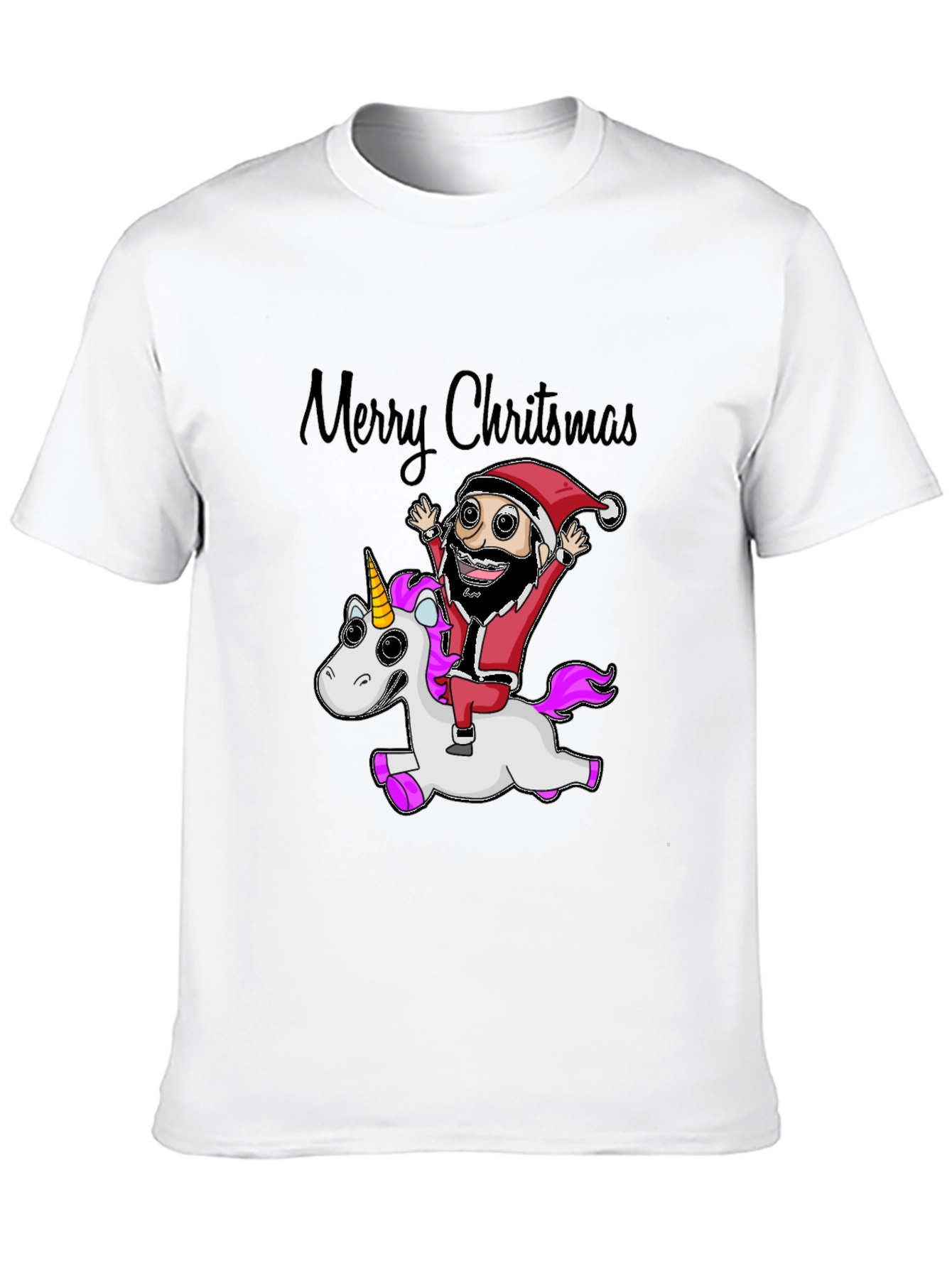 Merry Christmas Santa Riding Unicorn T-Shirt