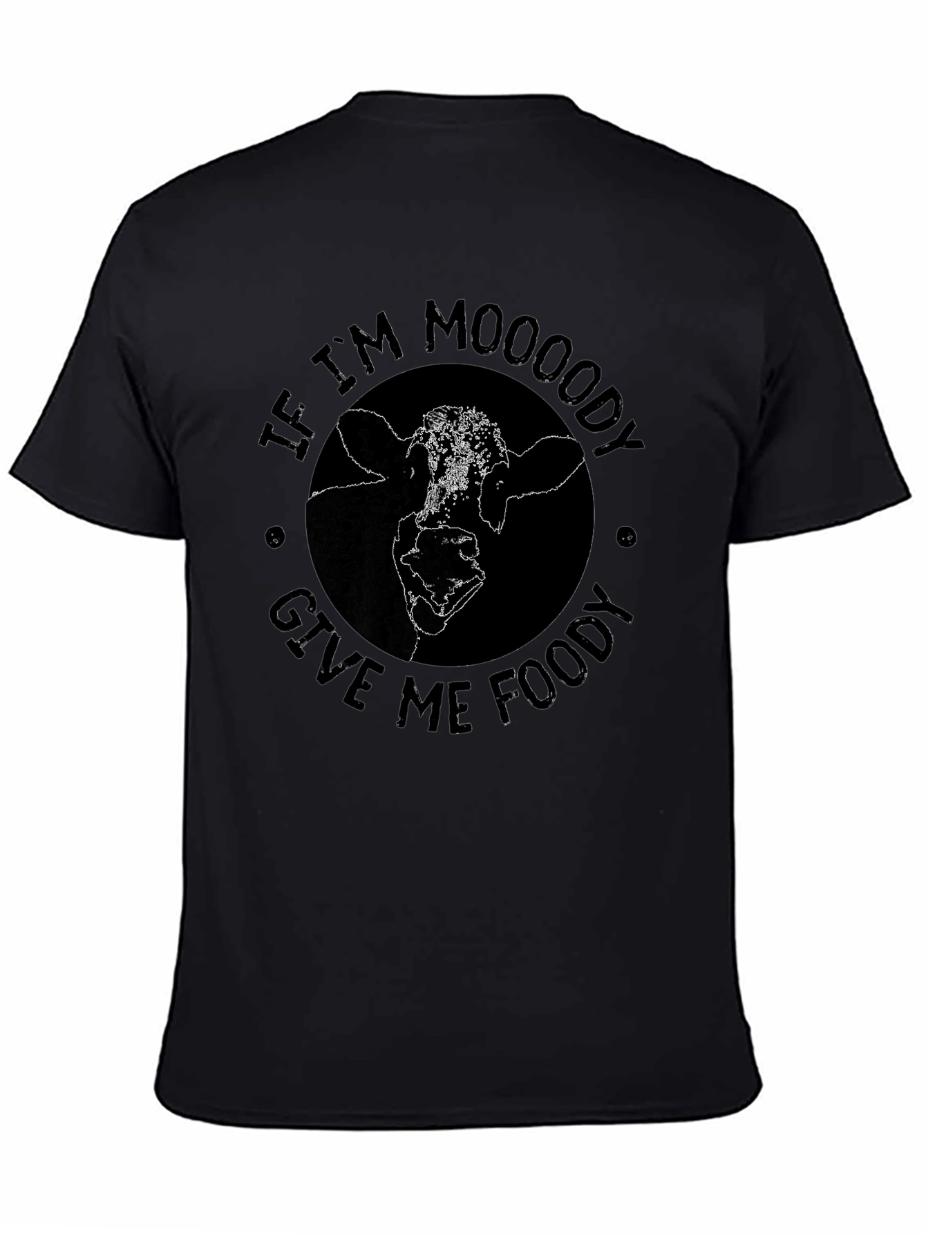 Moody Cow Graphic T-Shirt - Unisex Black Tee