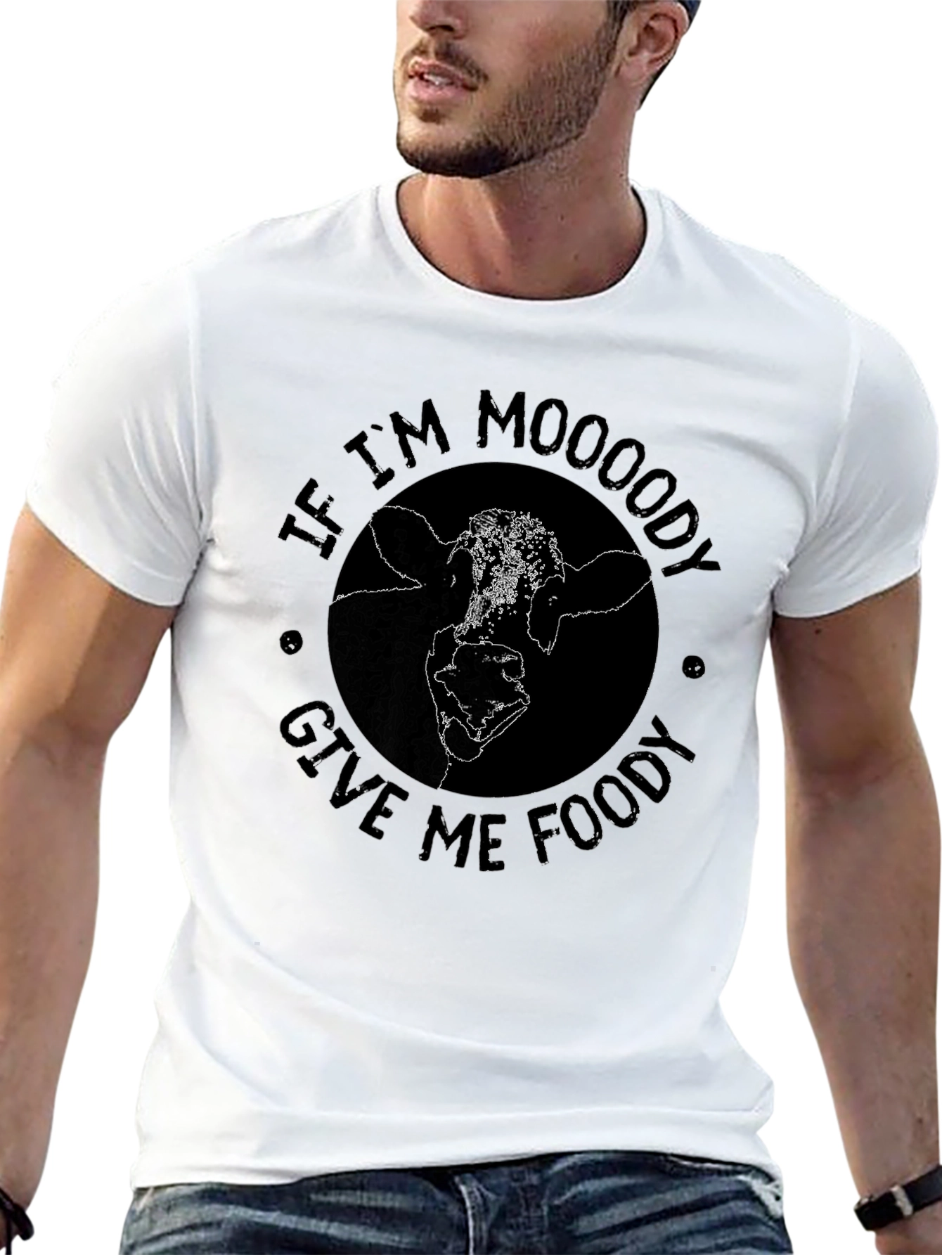 Moody Cow Graphic T-Shirt - Unisex Black Tee