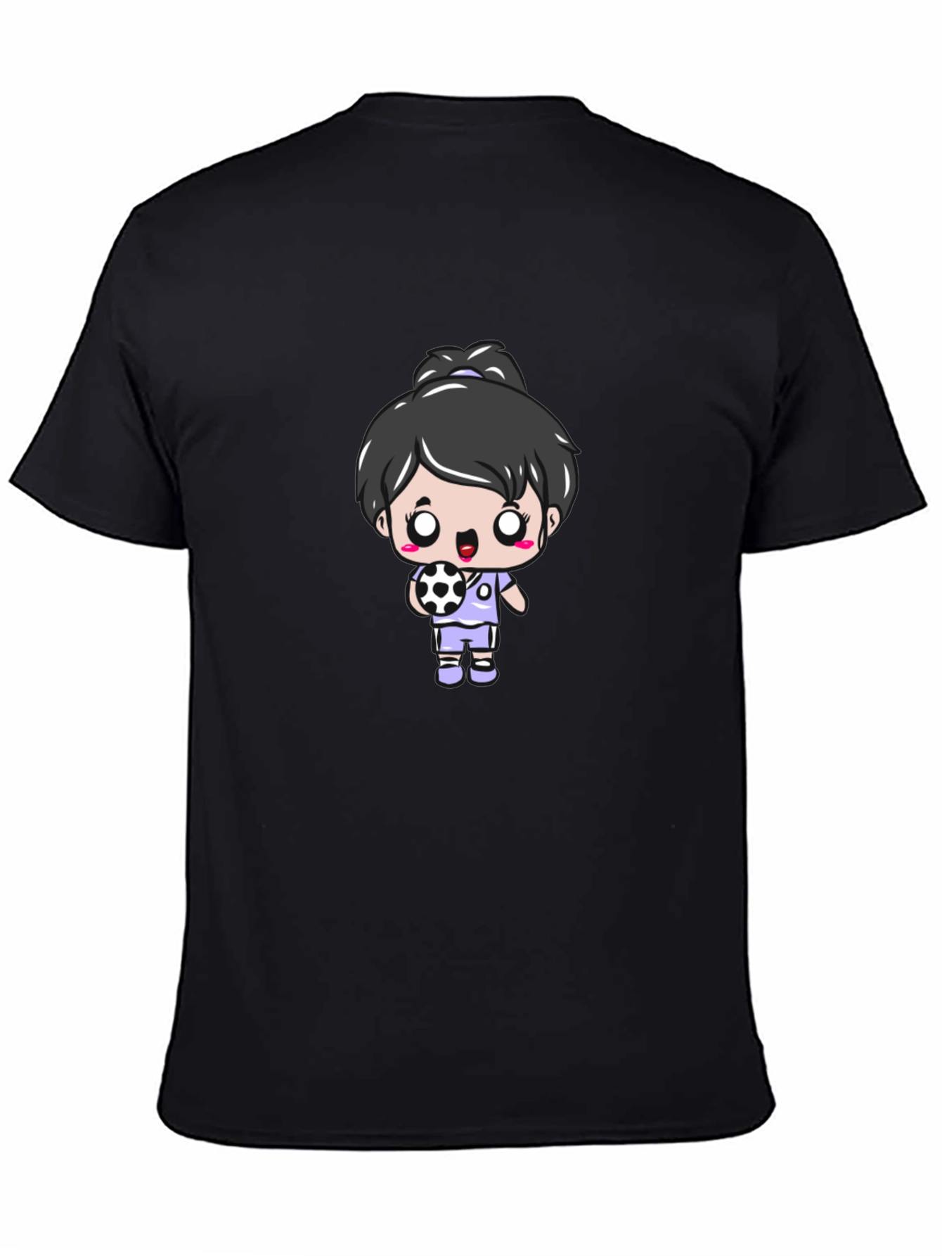 Cartoon Soccer Girl Graphic T-Shirt