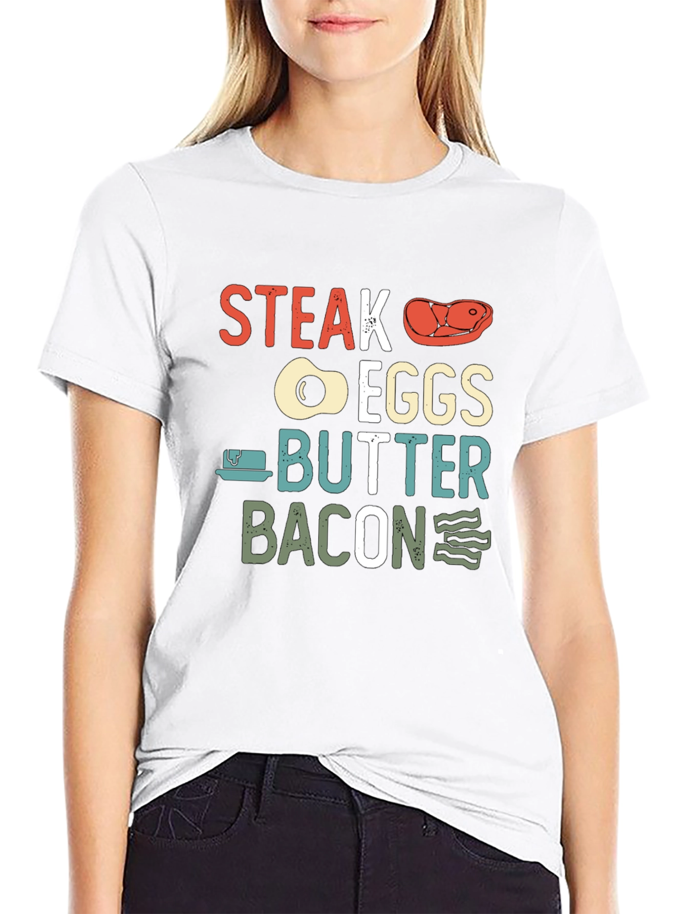 Steak Eggs Butter Bacon Graphic T-Shirt