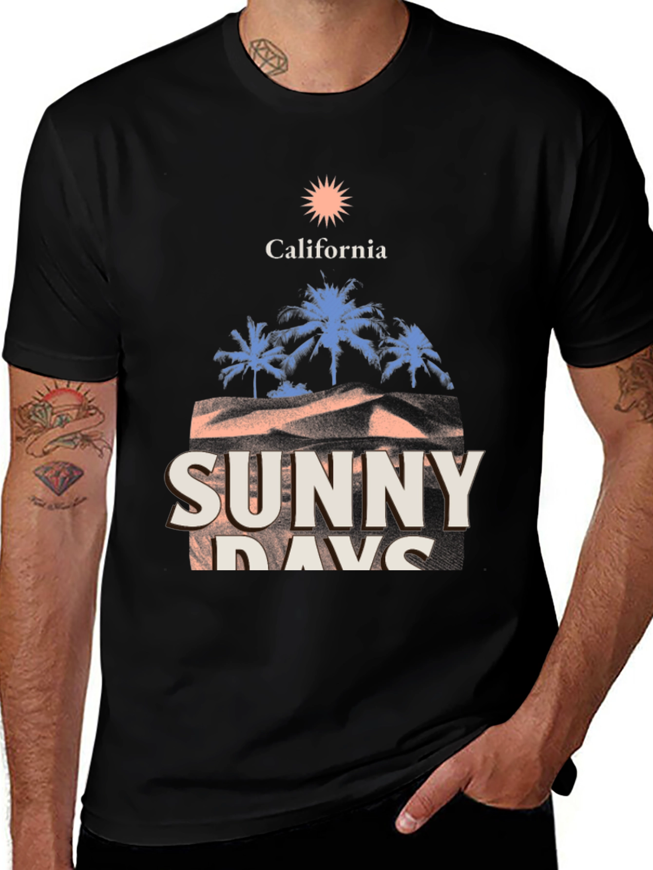 California Sunny Days Graphic Tee - Black