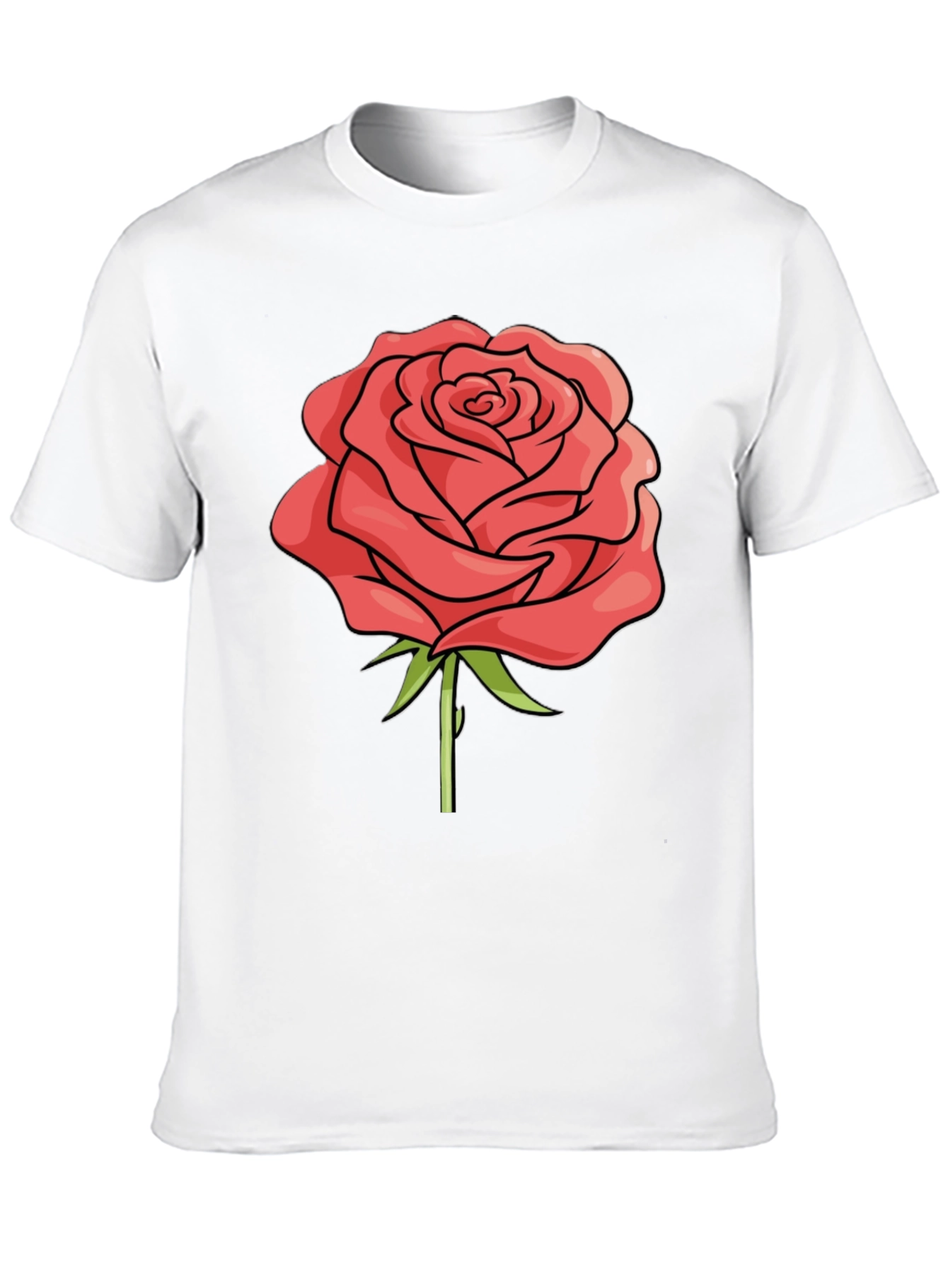 Rose Graphic Black T-Shirt - Casual Style