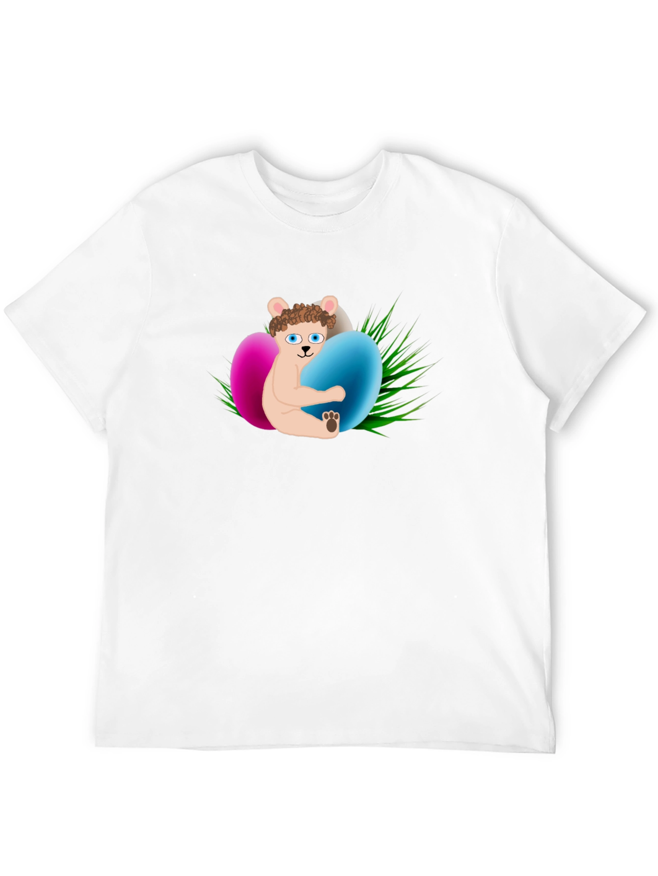 Easter Bear Hugs Eggs Black T-Shirt