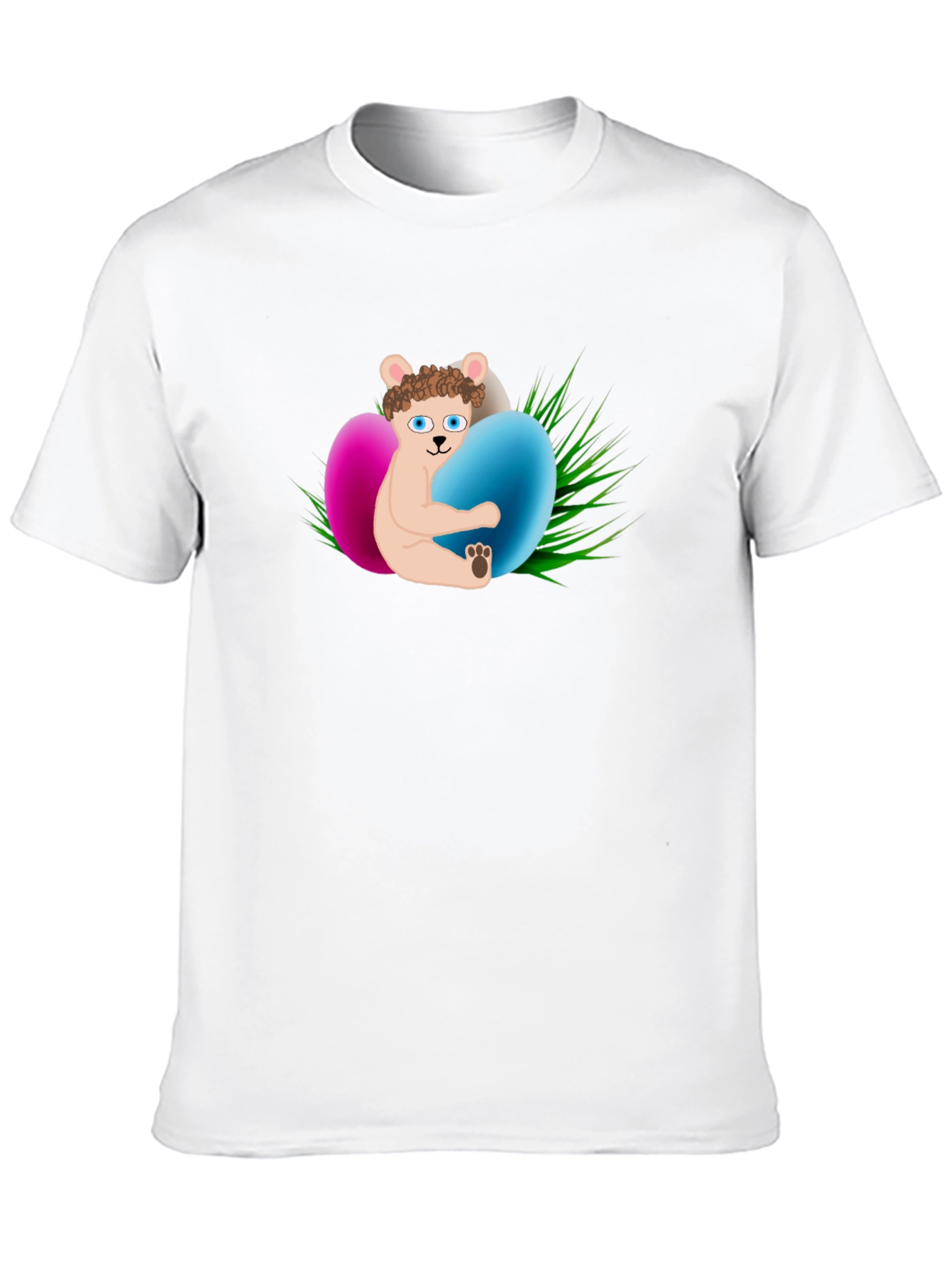 Easter Bear Hugs Eggs Black T-Shirt