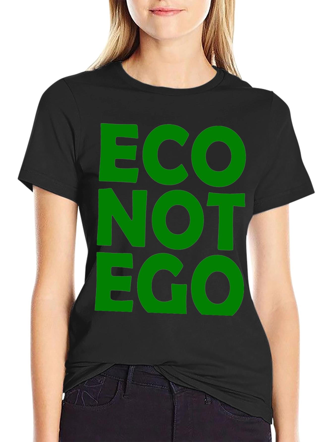 Eco Not Ego Graphic T-Shirt - Black