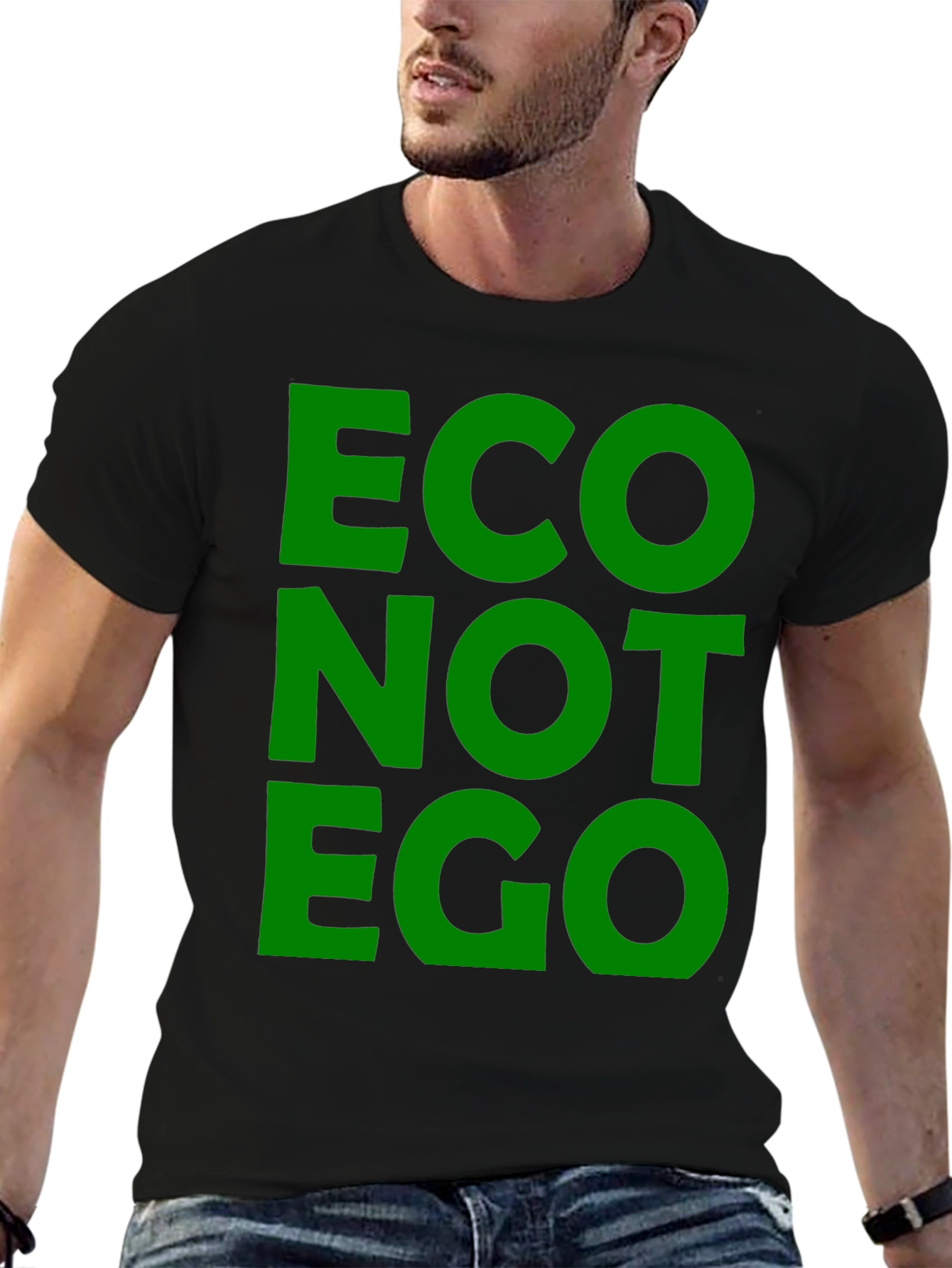Eco Not Ego Graphic T-Shirt - Black