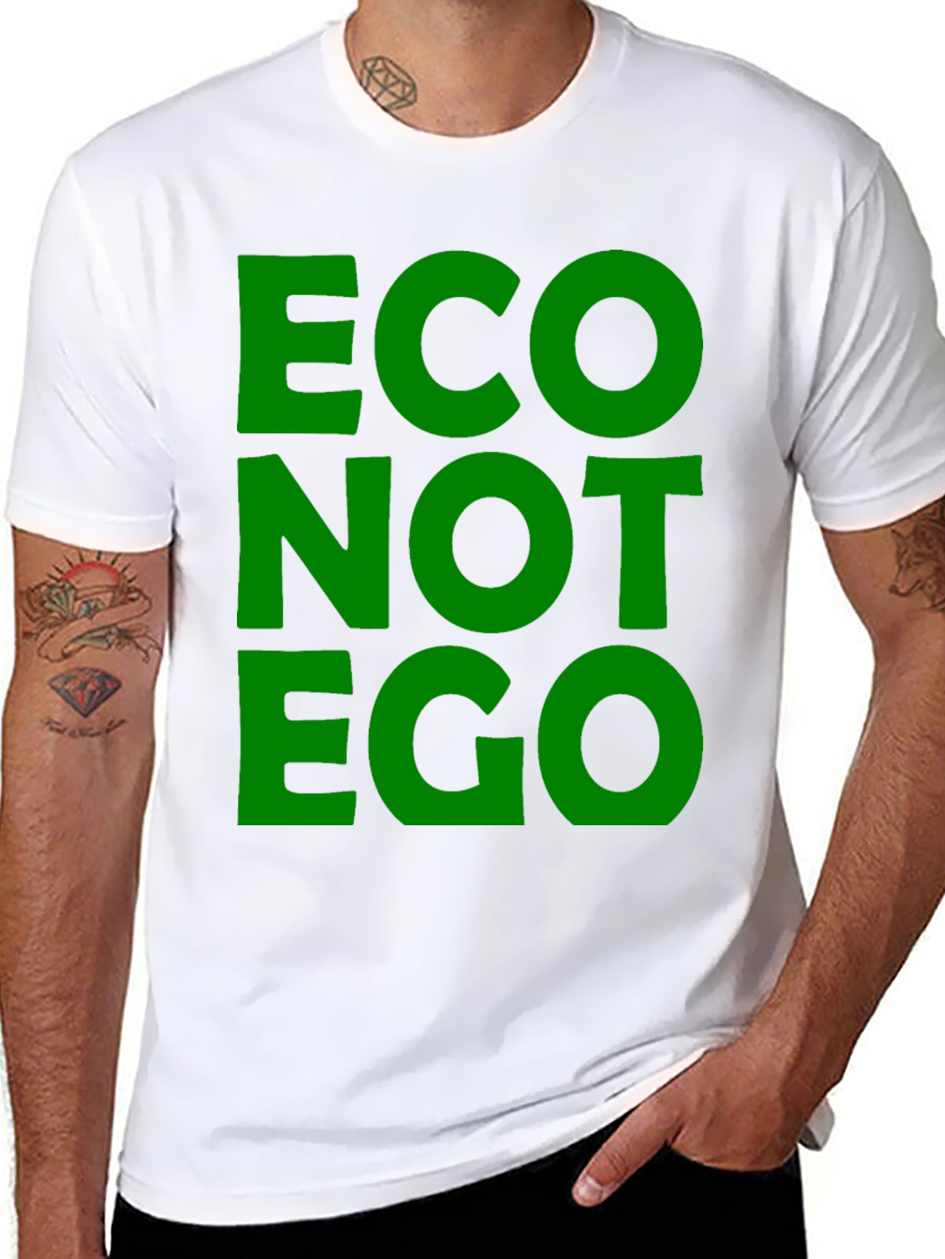 Eco Not Ego Graphic T-Shirt - Black
