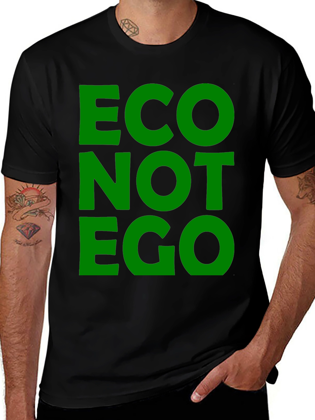 Eco Not Ego Graphic T-Shirt - Black