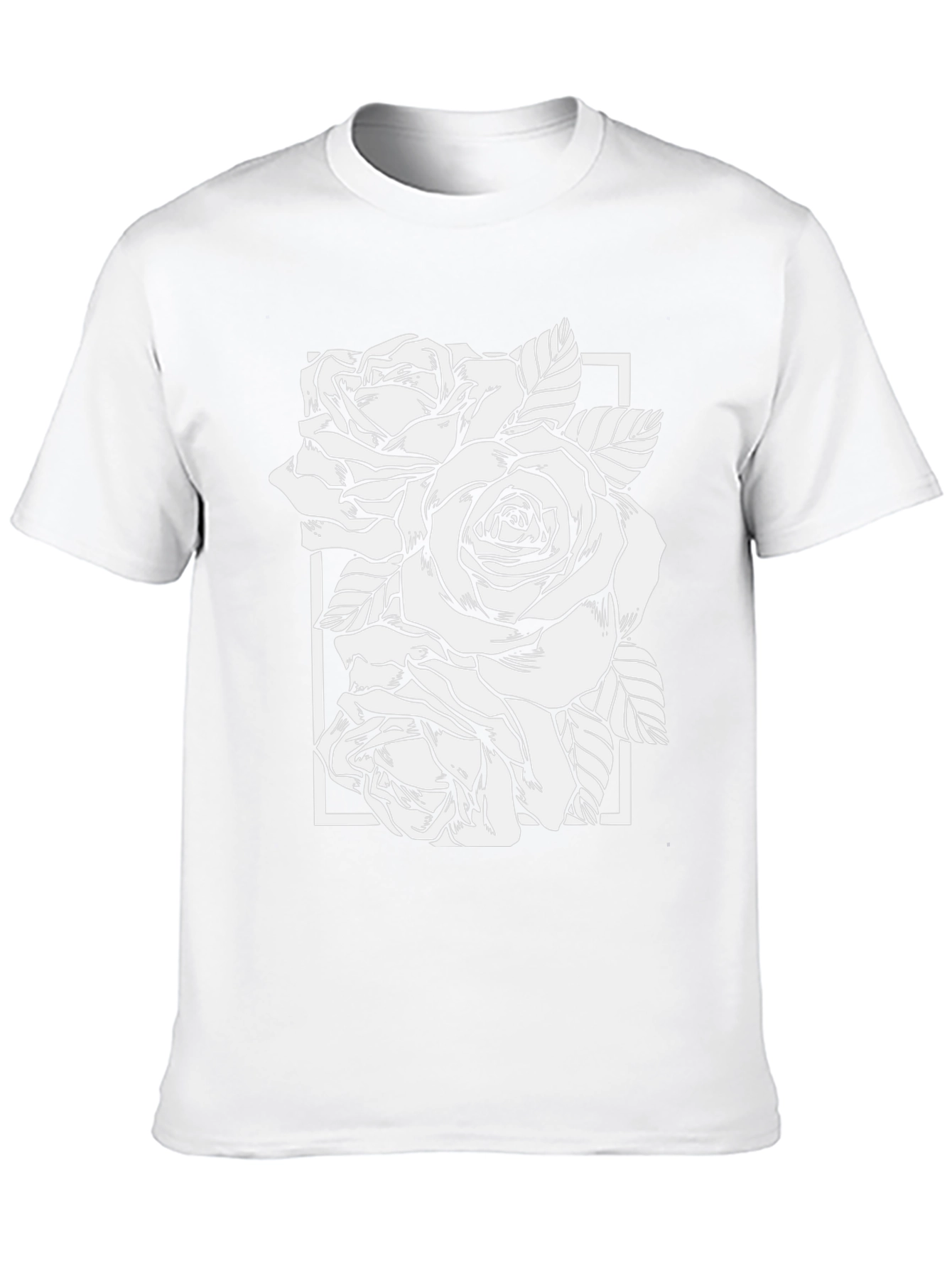 Black Rose Graphic Tee - Modern Floral Design