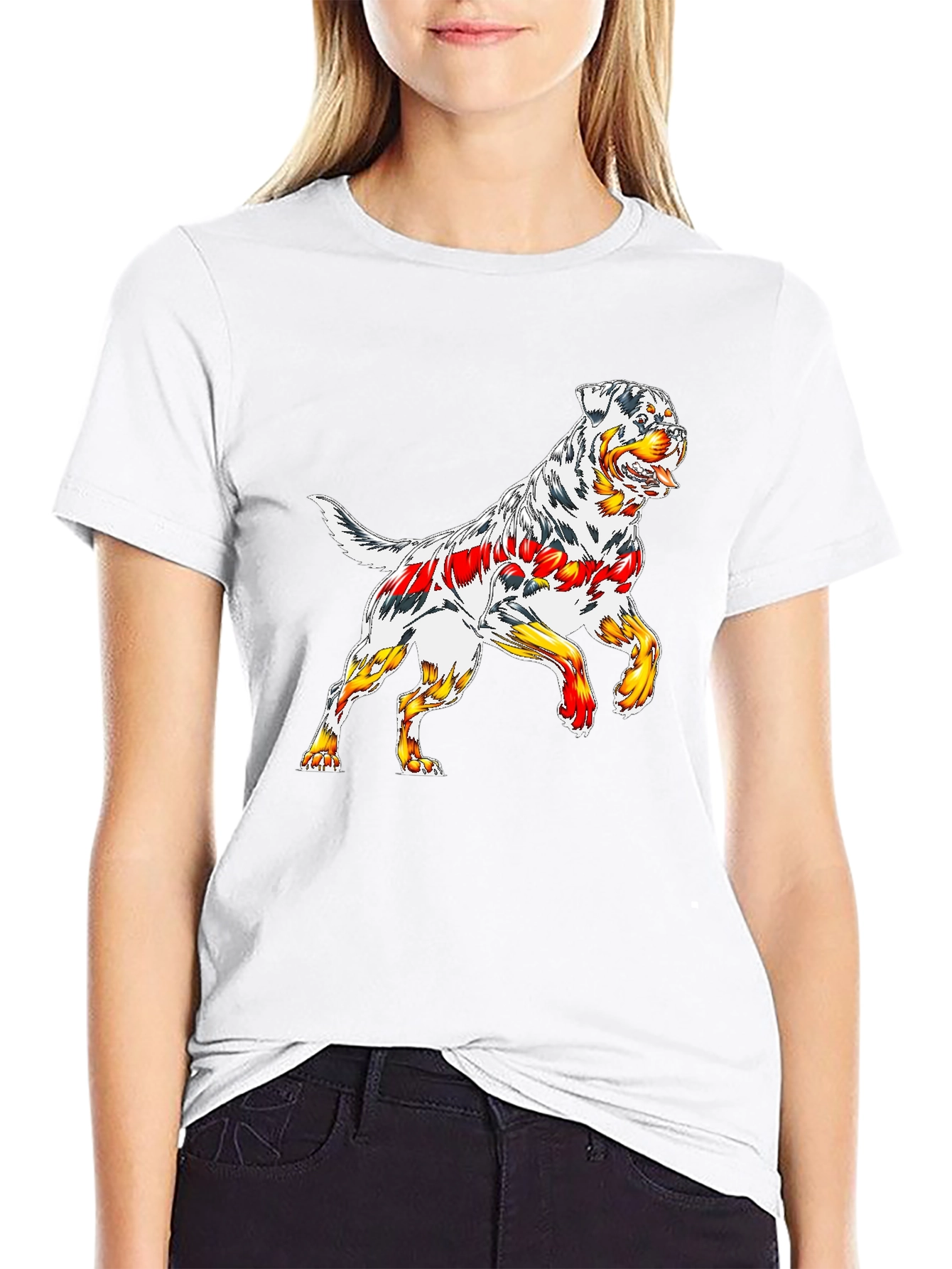 Cool Rottweiler Graphic Tee - Black Cotton