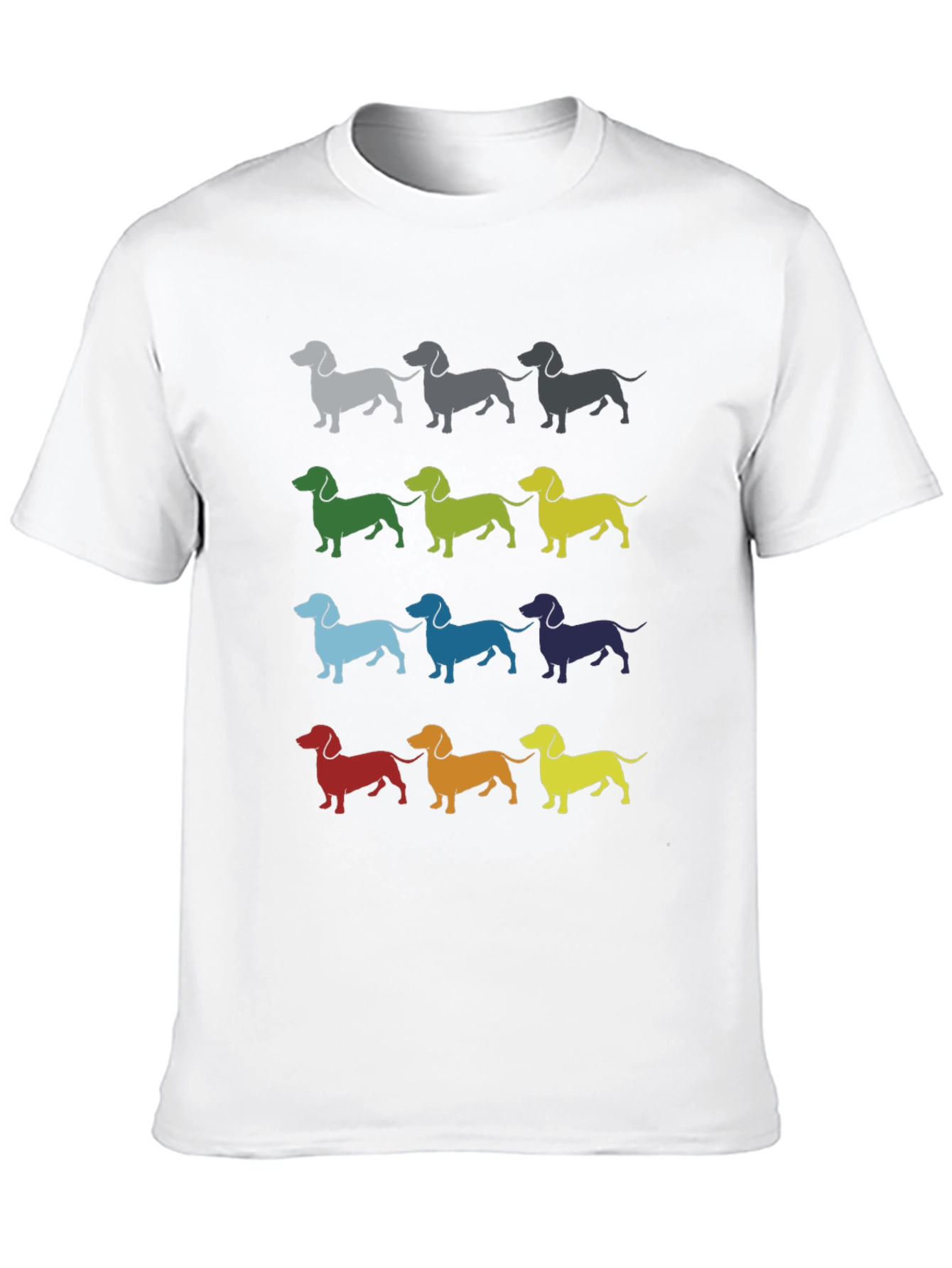 Dachshund Pattern Mens Black T-Shirt