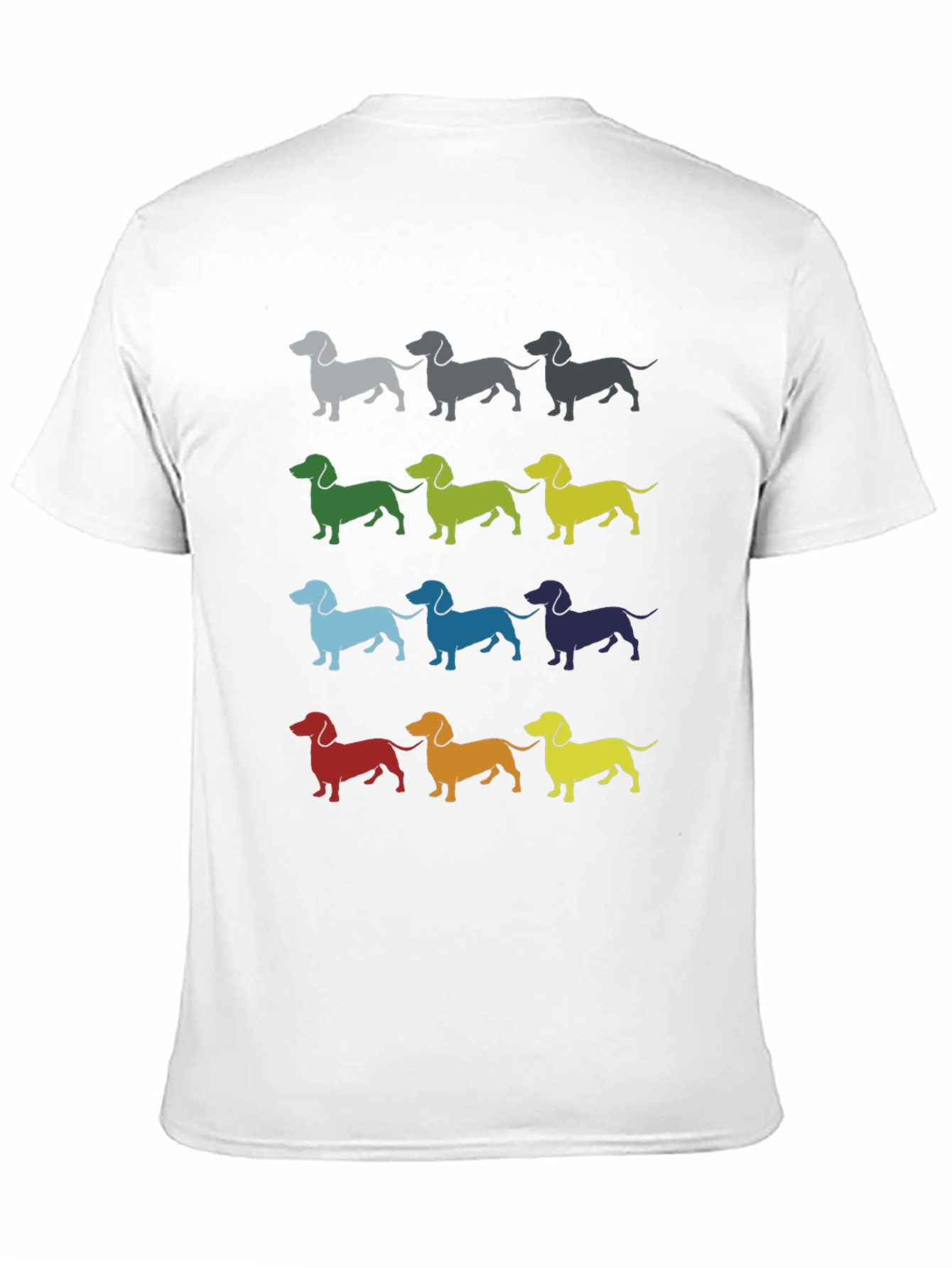 Dachshund Pattern Mens Black T-Shirt
