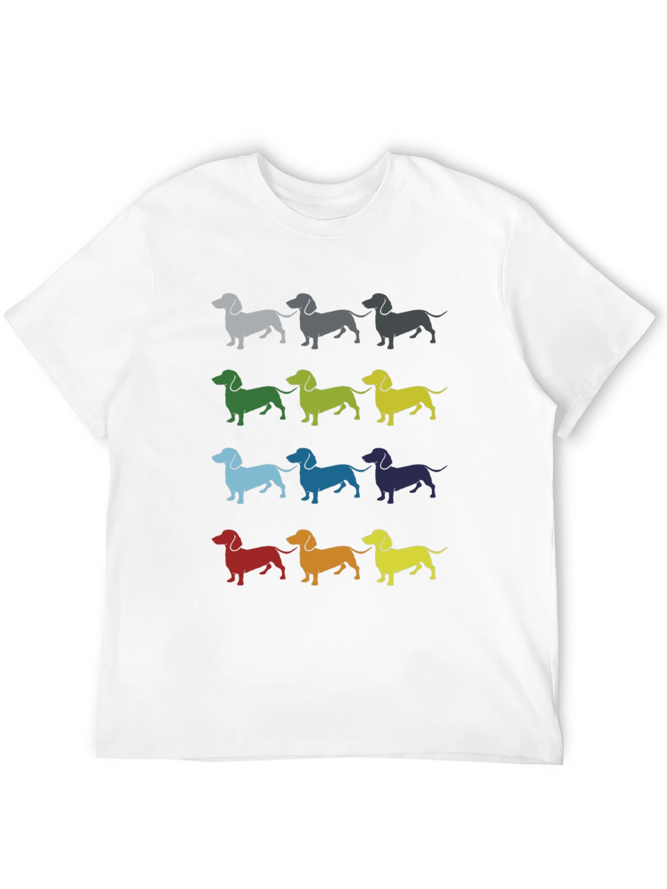 Dachshund Pattern Mens Black T-Shirt