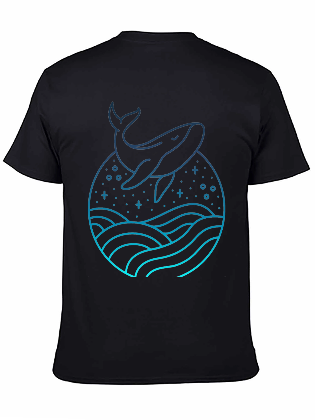 Whale Graphic Tee - Black Cotton Blend